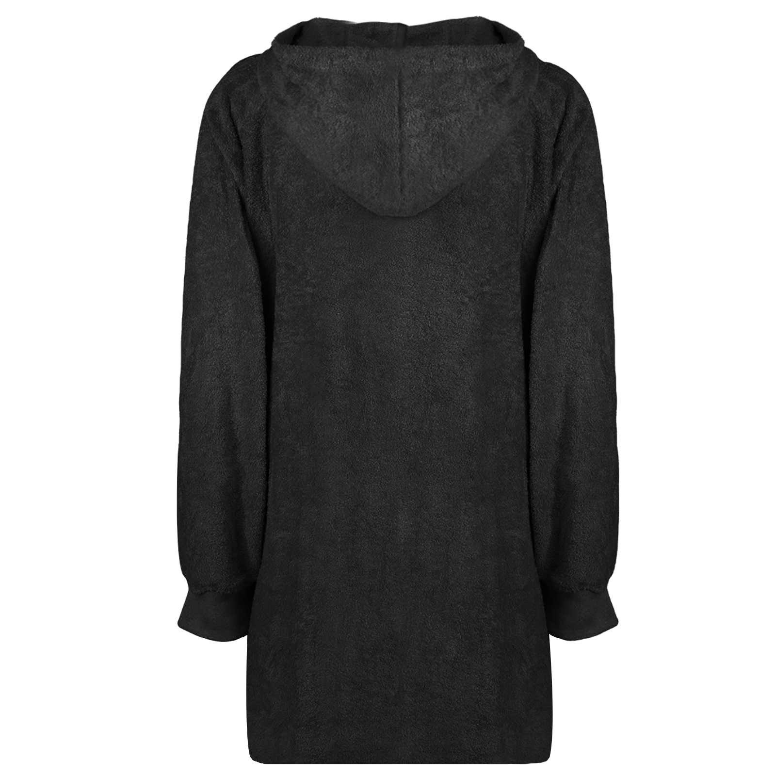vidaXL Bademantel Decken-Hoodie KINN Schwarz L Baumwolle, Baumwolle