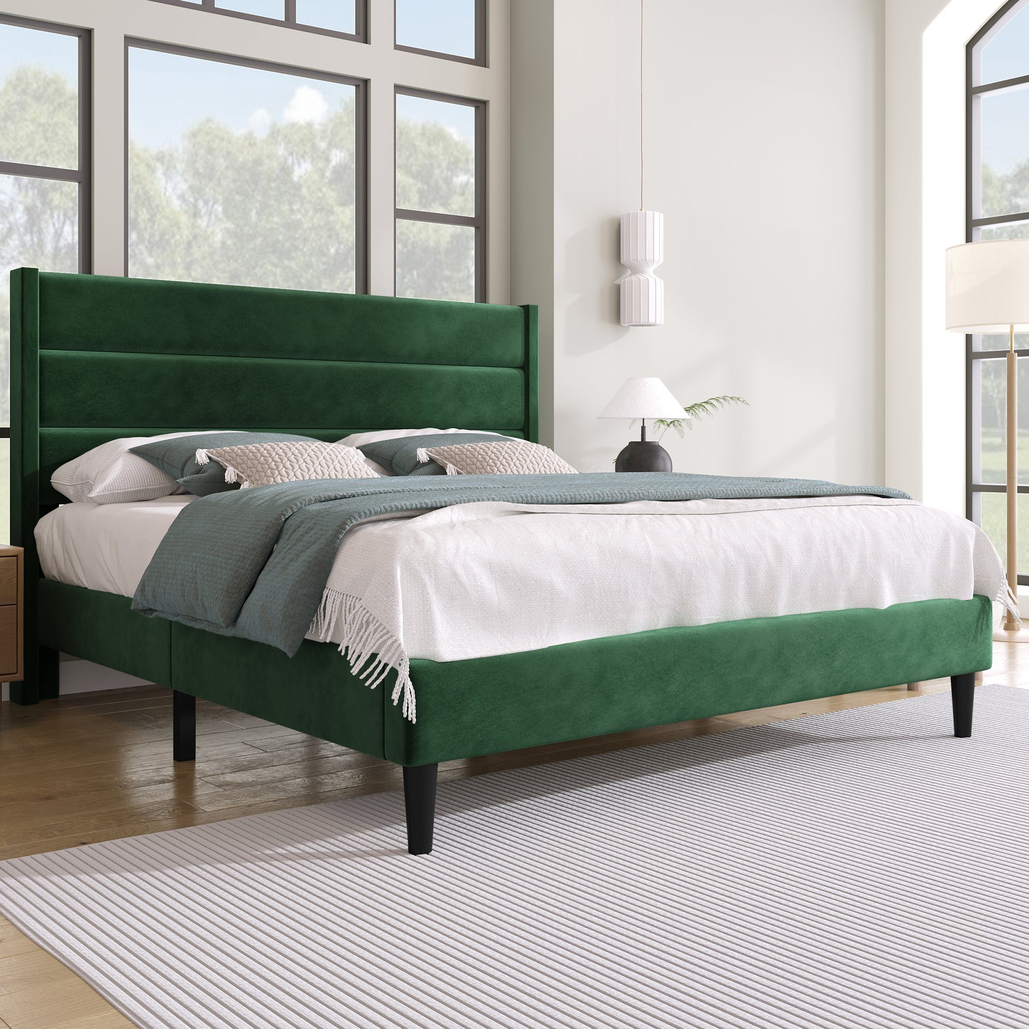 OKWISH Polsterbett Holzbett Jugendbett, 140 x günstig online kaufen