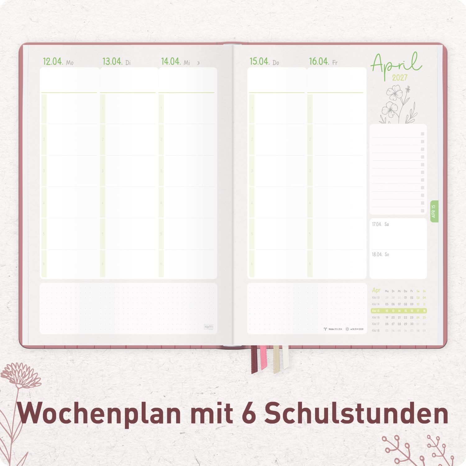 Häfft Lehrerkalender Lehrer-Planer Grundschule Maxi 2026/2027 / A4+ – Bild 4 von 5
