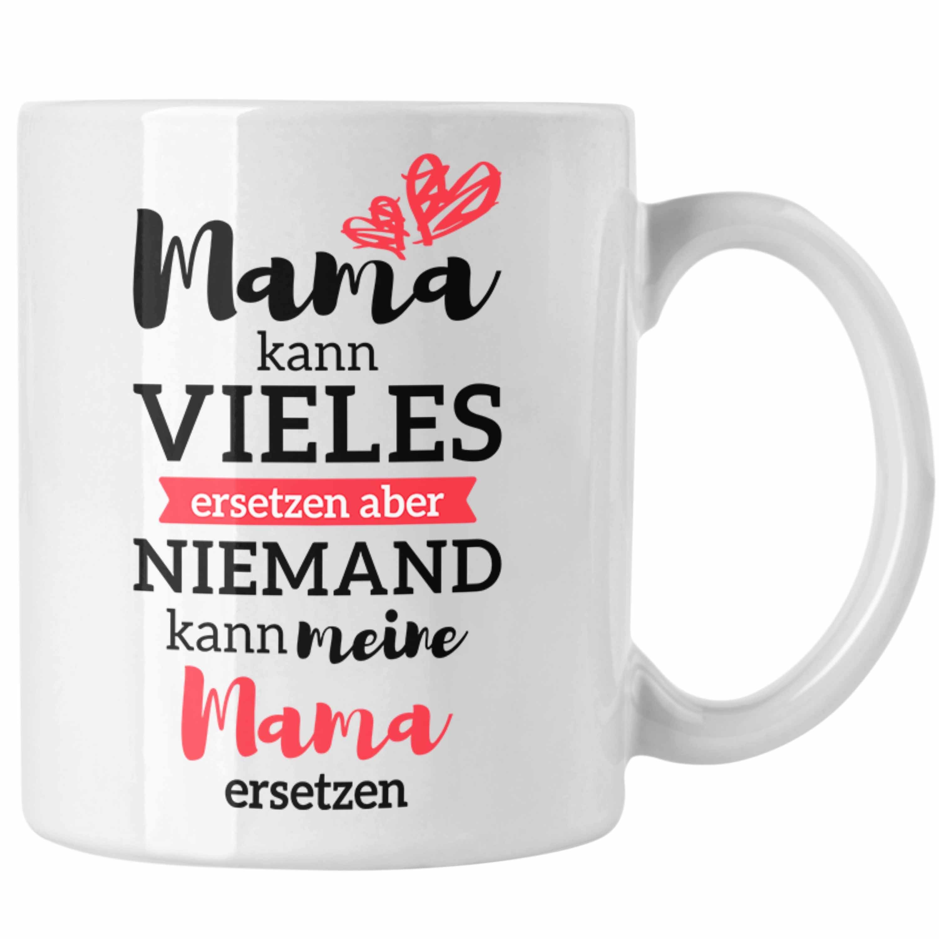Trendation Tasse Trendation - Mama Tasse mit Spruch Geschenk Muttertag von Tochter Sohn Mutter Kaffeetasse Weiss | Teetassen