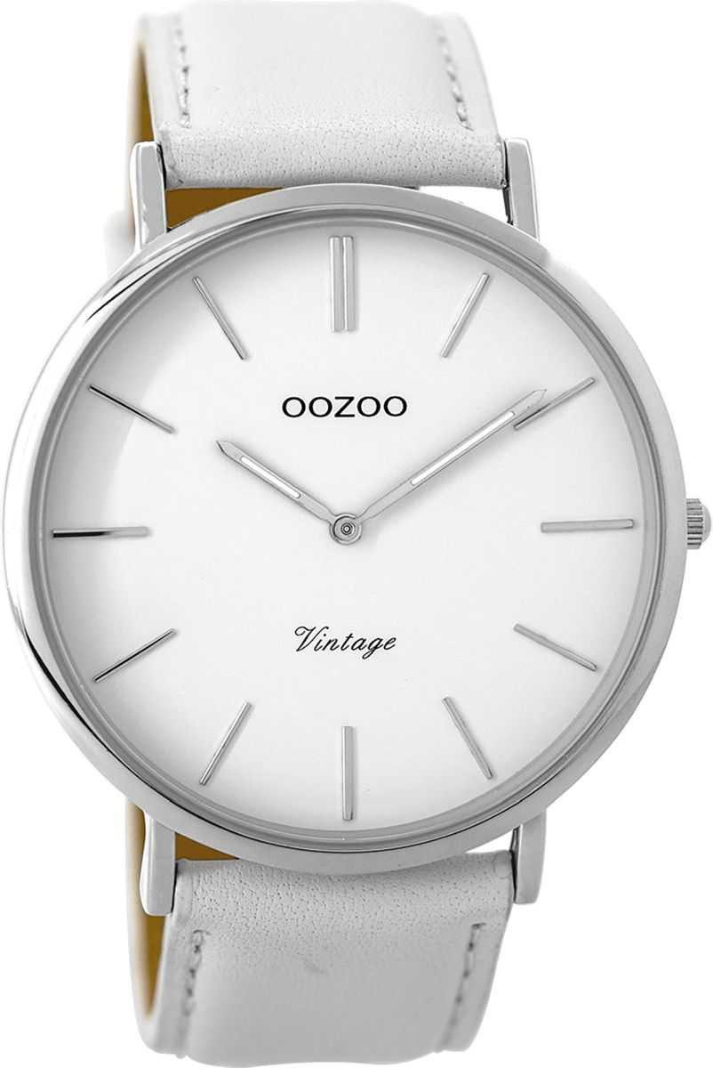 OOZOO Quarzuhr Vintage Uhr C9310 Weiss Lederband 44 mm günstig online kaufen