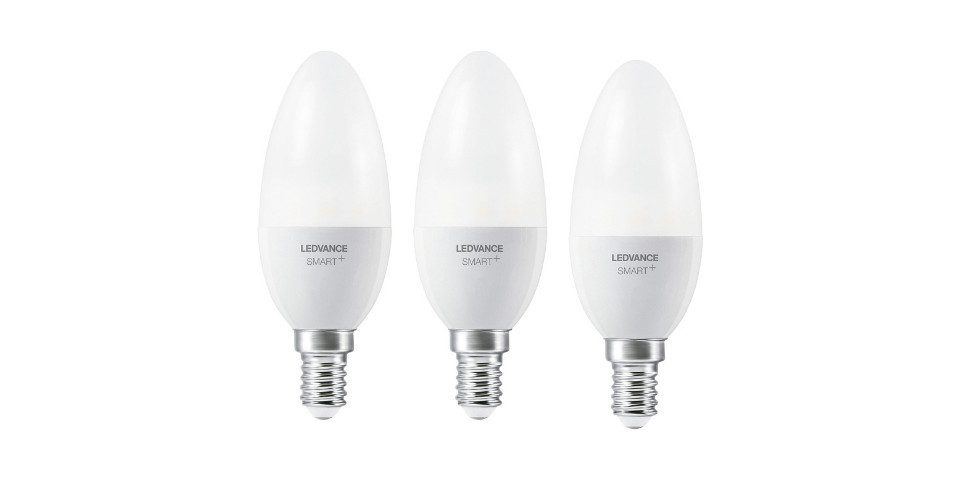 Ledvance LED-Leuchtmittel SMARTEplus ZigBee E14 LED Lampe, Leuchte, Licht, Glühlampe 3er, E14, 3 St., warmweiß, dimmbar, Direkt kompatibel mit Echo Plus und Echo Show (2. Gen)