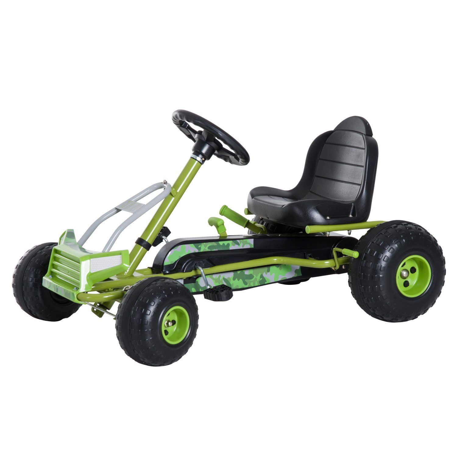 HOMCOM Go-Kart Tretauto mit Handbremse