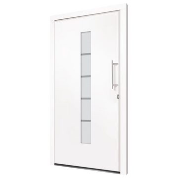 vidaXL Haustür Haustür Aluminium und PVC Weiß 100x200 cm Eingangstür Außentür Nebenei