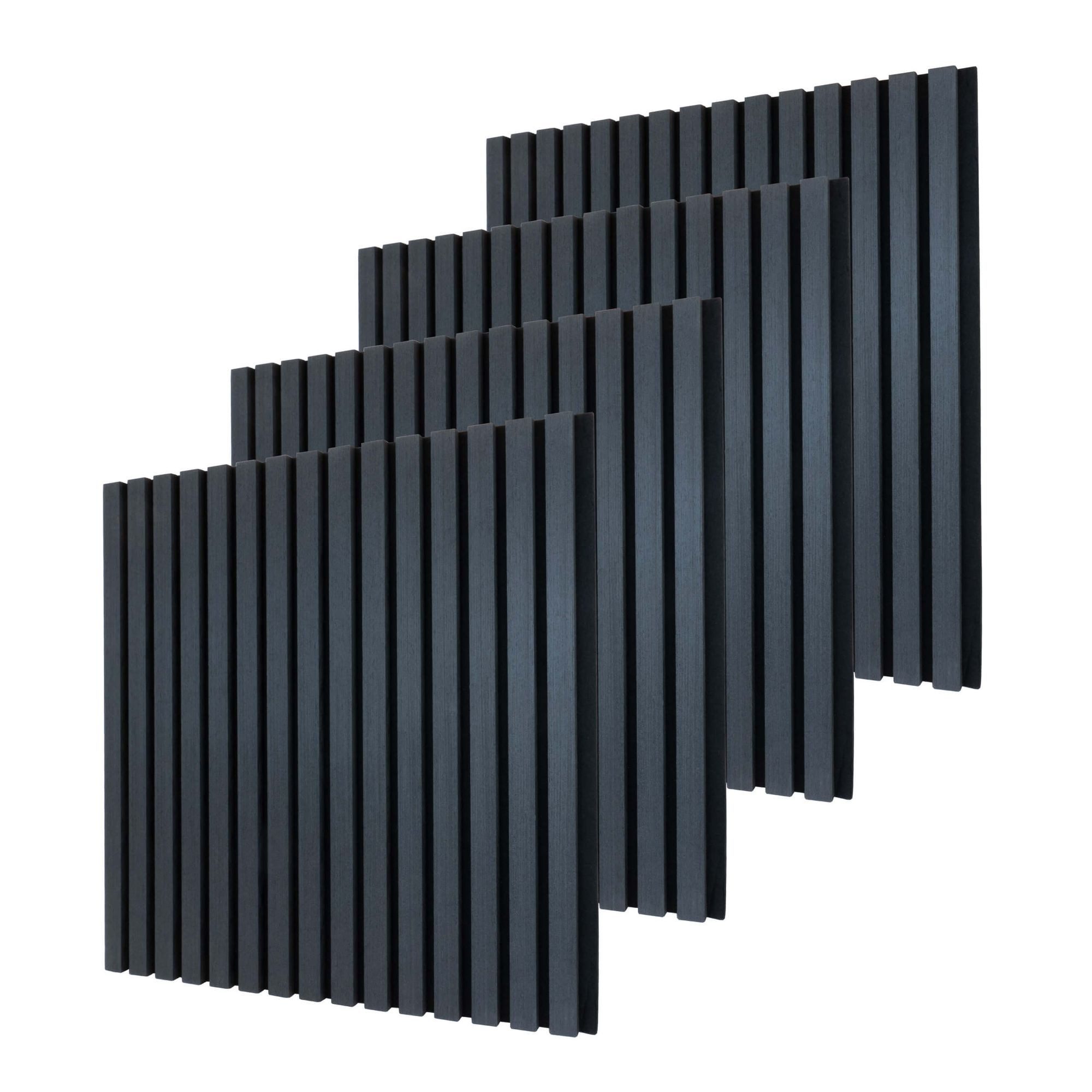 Dalsys Wandpaneel Akustikpaneele, BxL: 60x60 cm, (DIY Wandgestaltung, Lamellenwand mit Geräuschedämmung, 4-tlg) Wandverkleidung in der Optik Eiche Schwarz