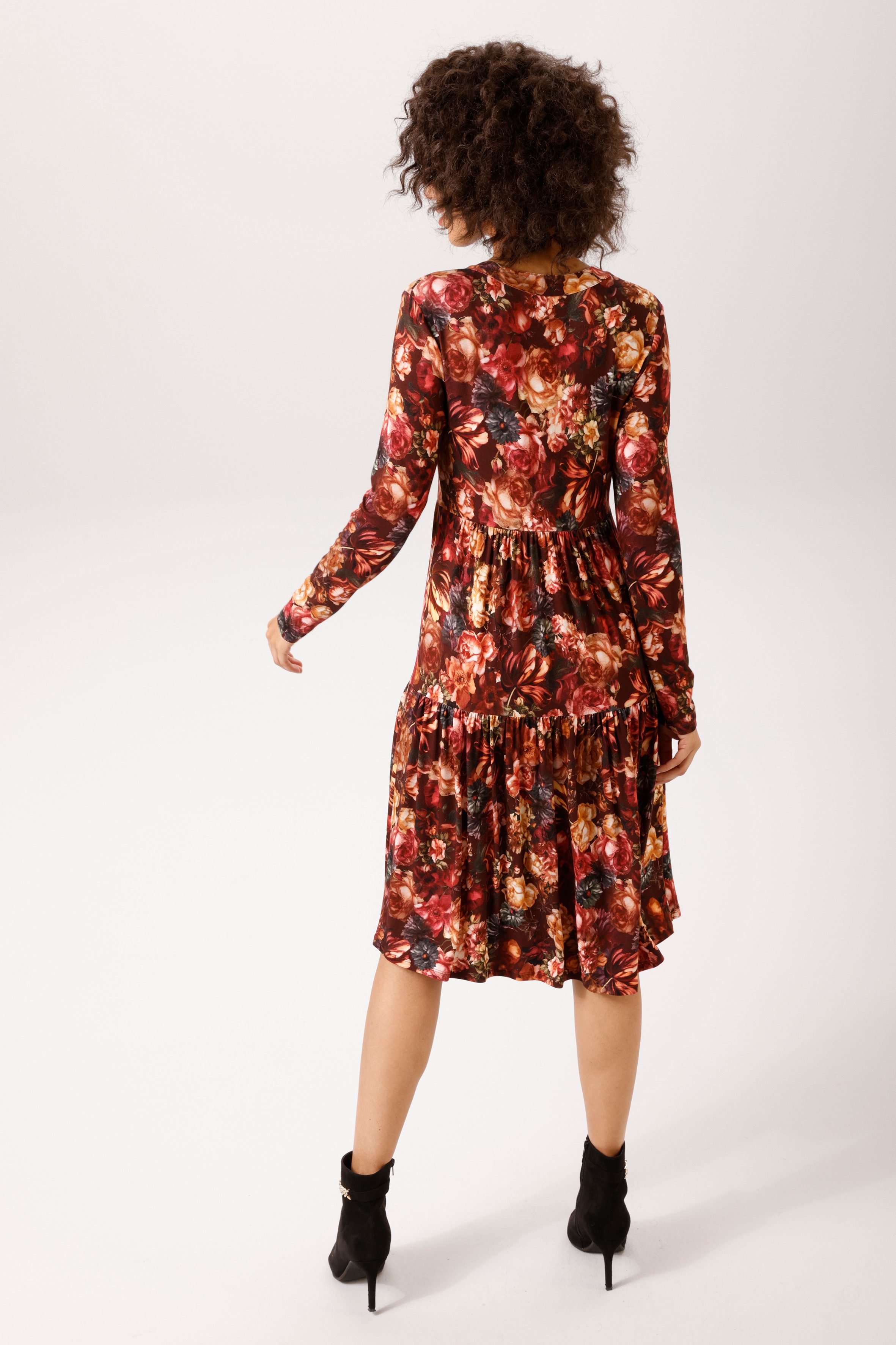 Aniston CASUAL Jerseykleid mit farbharmonischen Blumendruck - NEUE KOLLEKTION