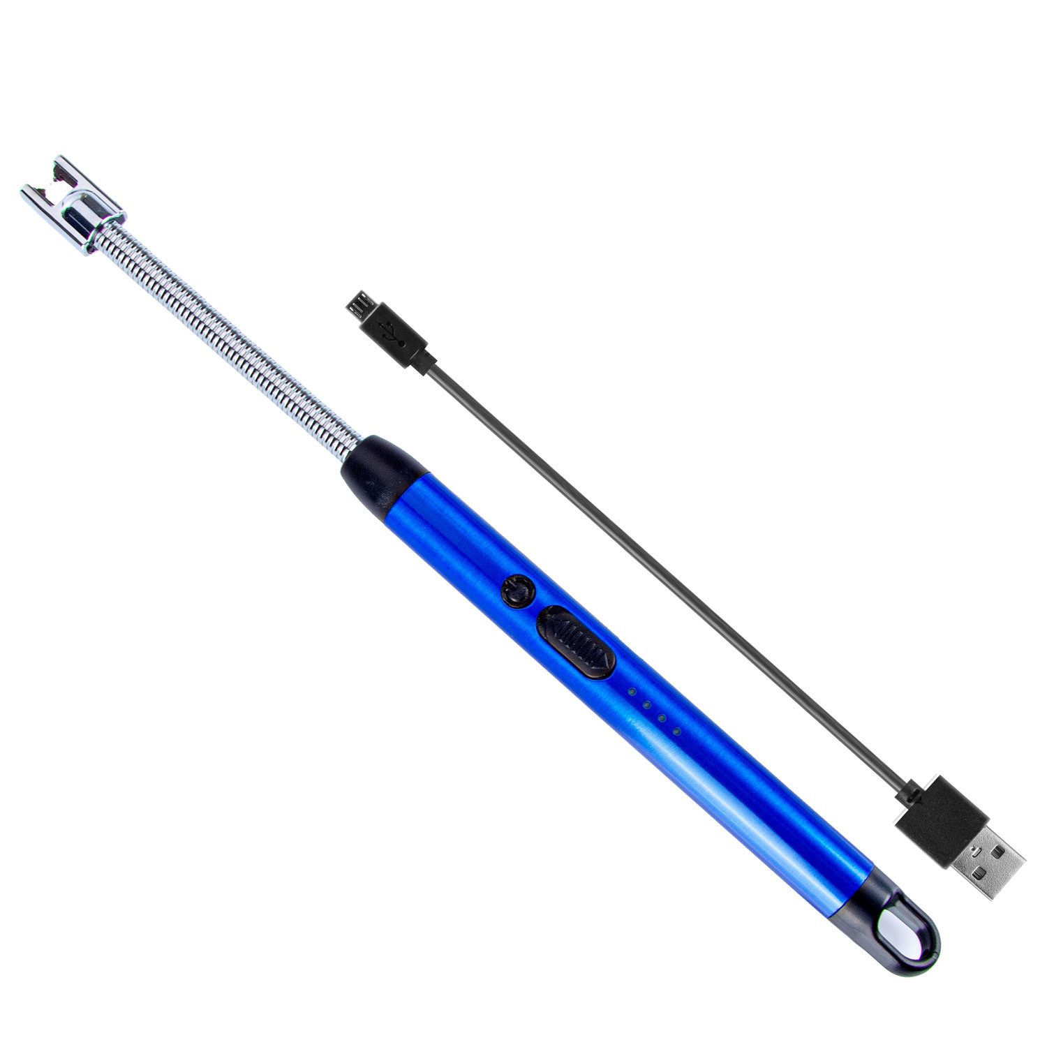 Goods+Gadgets Feuerzeug Elektrisches Stabfeuerzeug (Aufladbar über USB, 360° Flexibler Hals), Sturmfest & Sicher