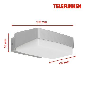 Telefunken LED Außen-Wandleuchte 312204TF, LED fest verbaut, Neutralweiß, Wand Außenleuchte IP44 4000K 1500lm 13,7x18x5,5cm