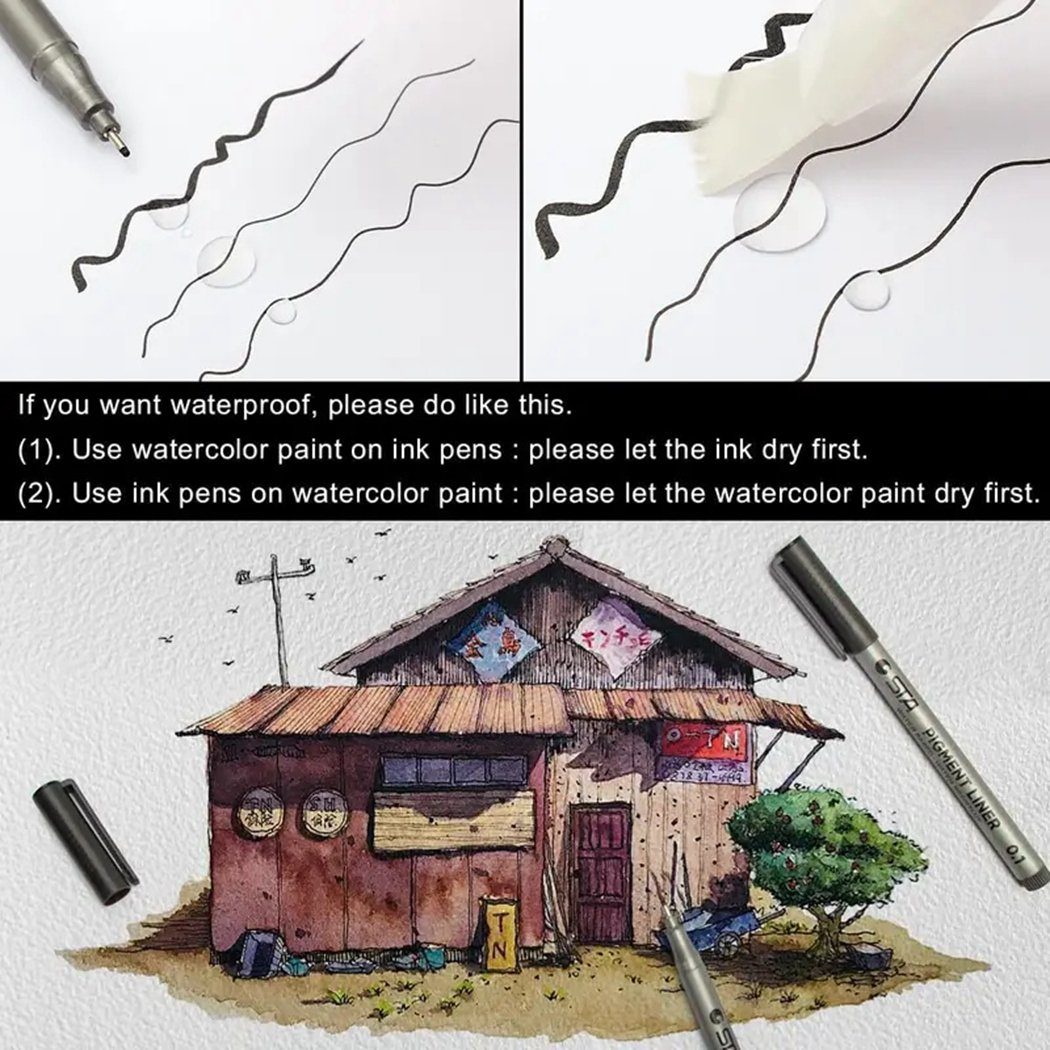TUABUR Künstlerstift Micro-Fineliner-Tintenstift: Ideal Zeichnen zum Illustrieren und