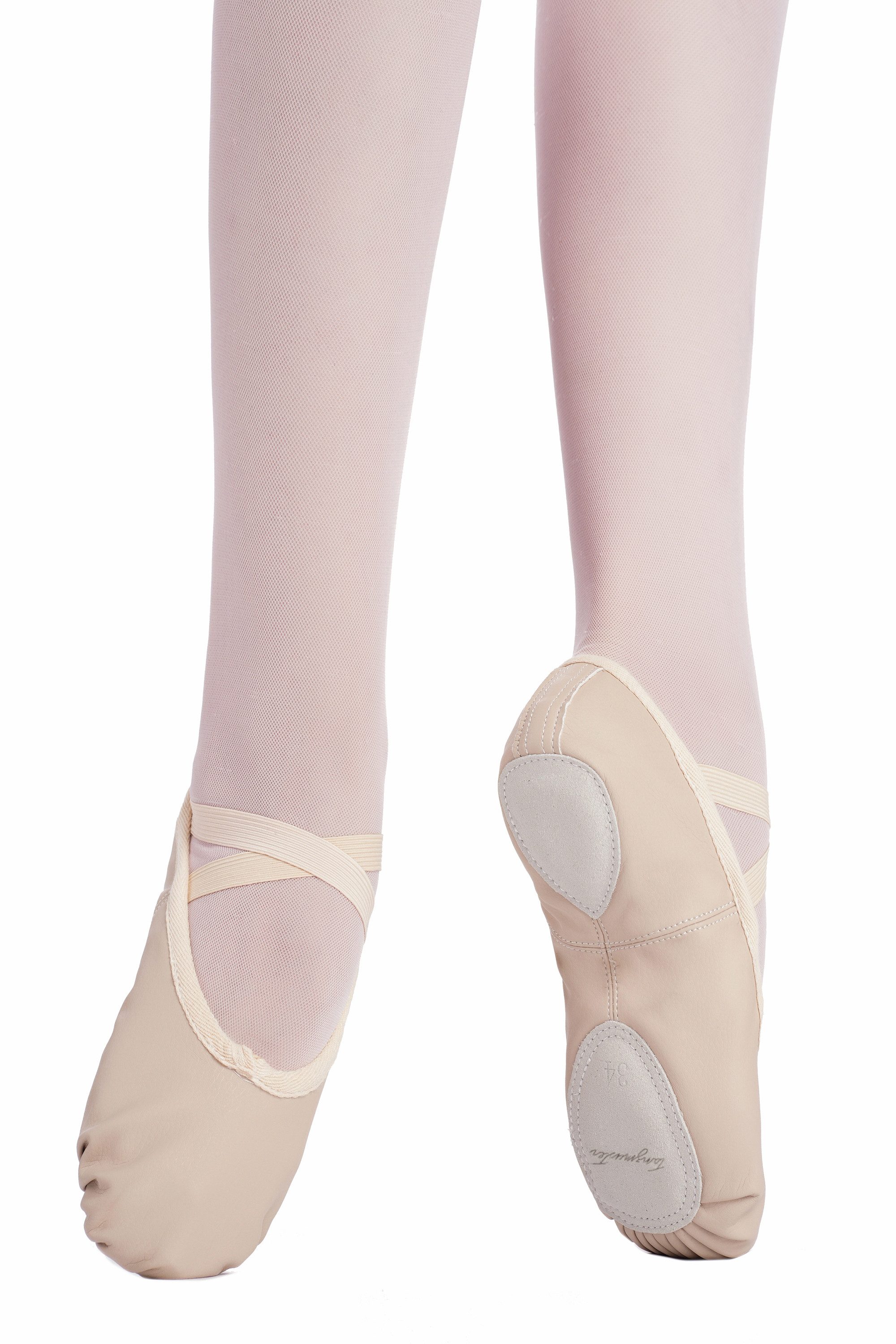 tanzmuster Ballettschuhe Quinn vegan aus PU-Leder Tanzschuh Ballettschläppchen mit geteilter Sohle für Kinder und Erwachsene