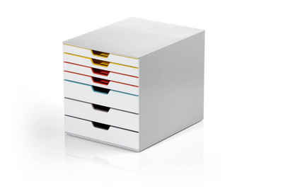 DURABLE Schubladenbox, Durable Schubladenbox A4 (Varicolor Mix) 7 Fächer, mit Etiketten zur B