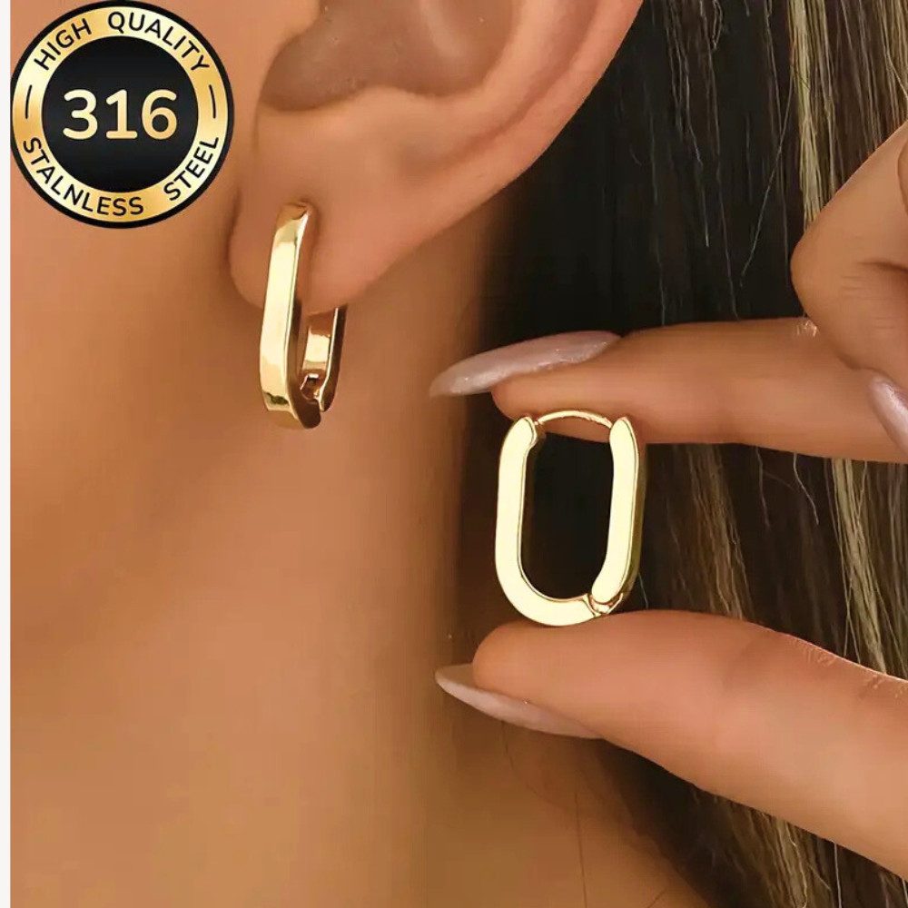 XCOAST Ohrhänger-Set Damen-Ohrringe aus Edelstahl – 18K Gold, hypoallergen, edel & zeitlos (Edelstahl 316L hochwertig, 2-tlg., Geschenkidee Ohrringe Damen), 18K vergoldet edel, hypoallergen hautfreundlich, farbbeständig