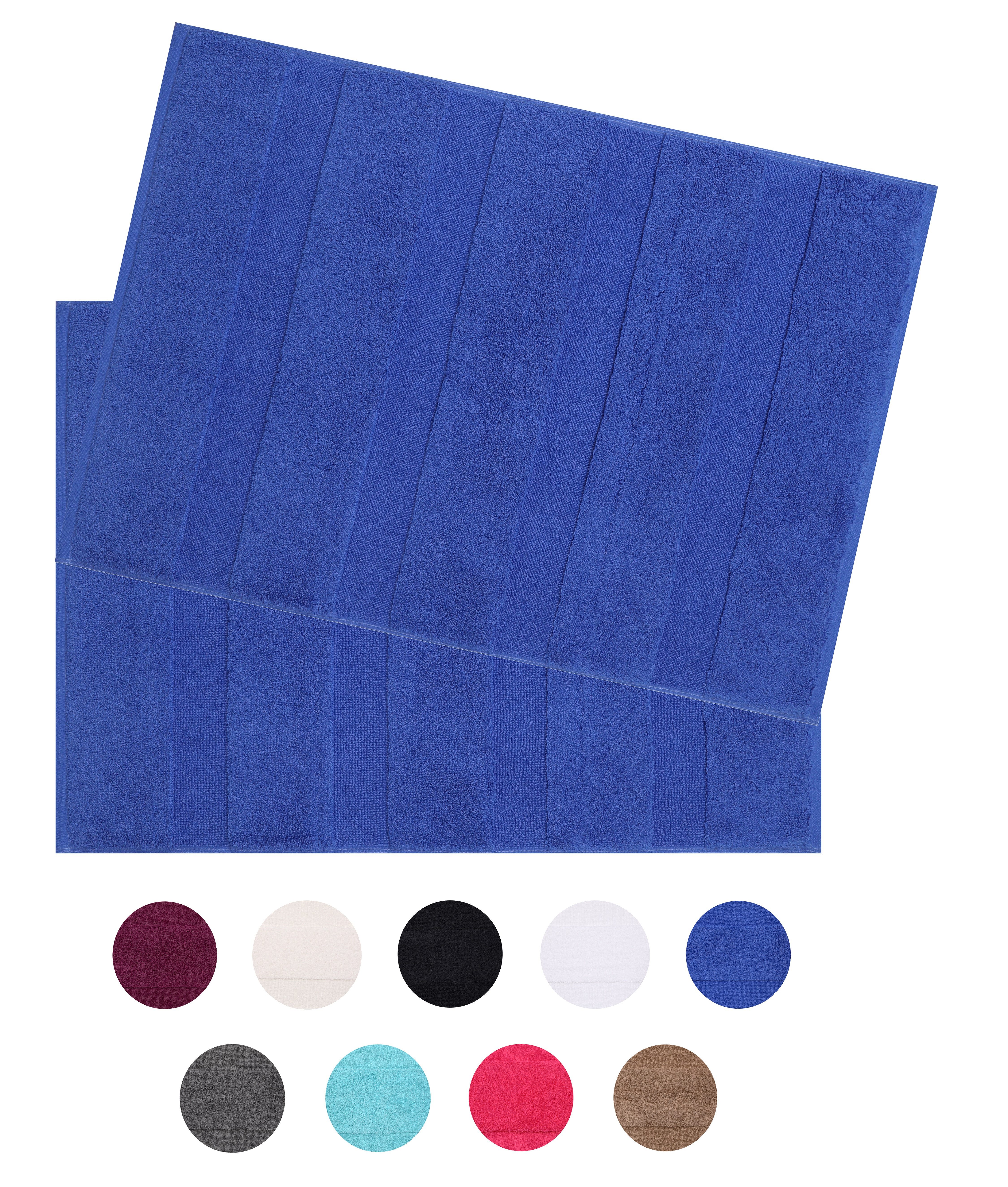 Betz Badematte 2er Set Badvorleger Deluxe Größe 50 x 68 cm, strapazierfähig, Baumwolle, rechteckig, unbeschichtet