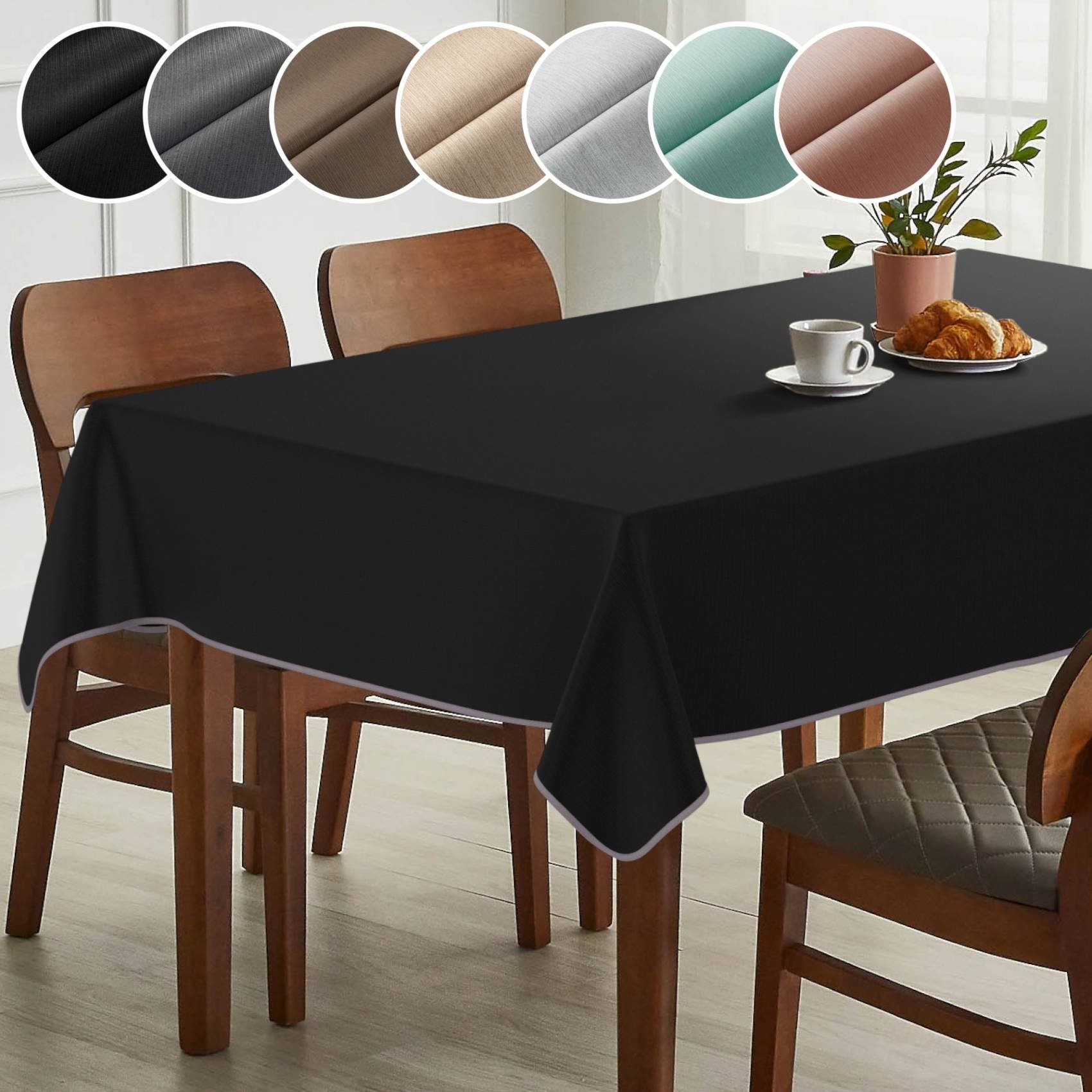 ANRO Tischdecke Premium Stoff-Tischtuch mit Beschichtung günstig online kaufen