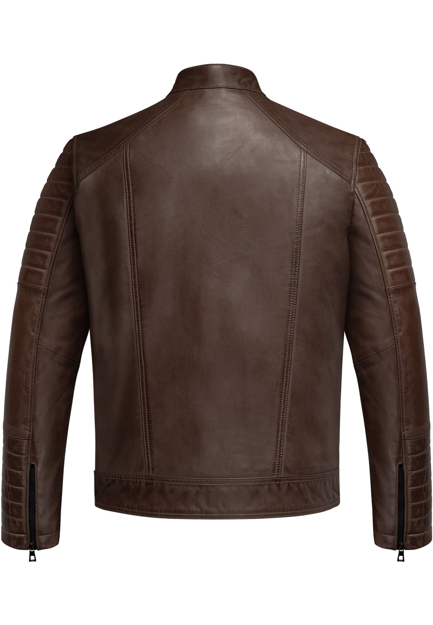 Amaci&Sons Lederjacke EUCLID Lederjacke Echtleder Herren Biker Zipper Jacke – Bild 2 von 2