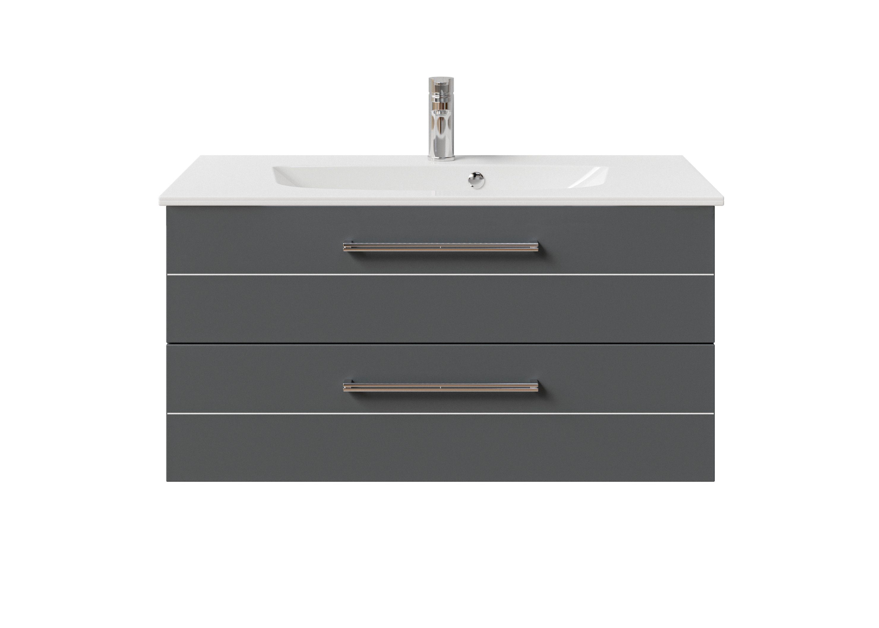 Badmöbel-Set Badmöbel-Set Serie 6025: Waschtisch mit Unterschrank, 97cm
