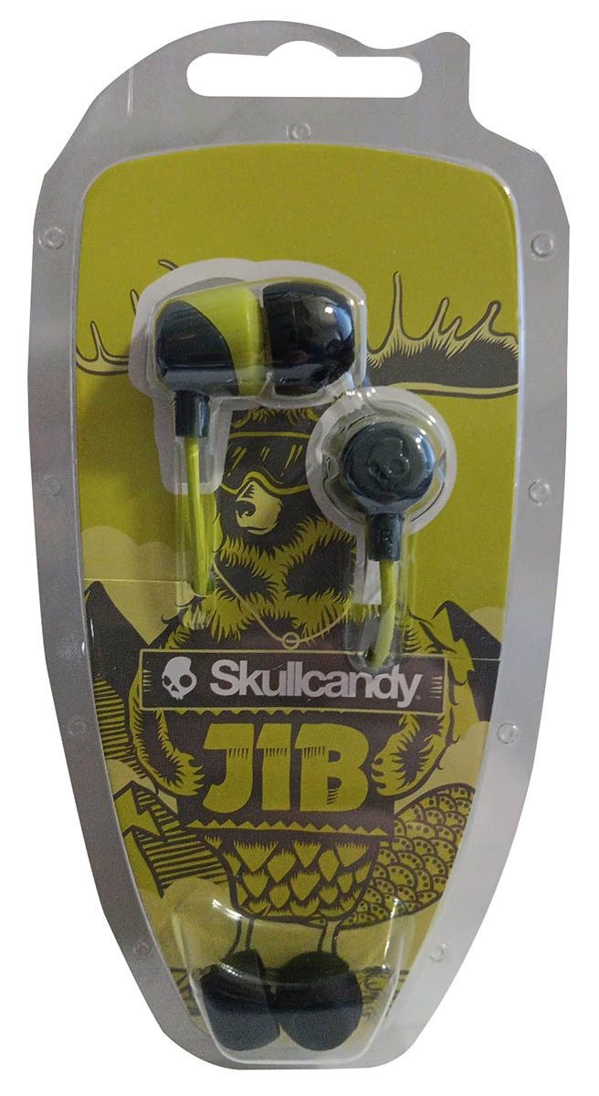 Skullcandy Skullcandy Jib In-Ear Kopfhörer - Grau/Hot Lime, Headset für Handys, L In-Ear-Kopfhörer (Sound Isolation, Jib In-Ear Kopfhörer mit Ohrstöpseln)