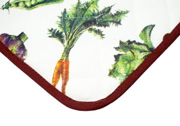 Lashuma Topflappen Gemüse, (Set, 2-tlg), Topfhalter 20x20 cm, Topfuntersetzer Baumwolle