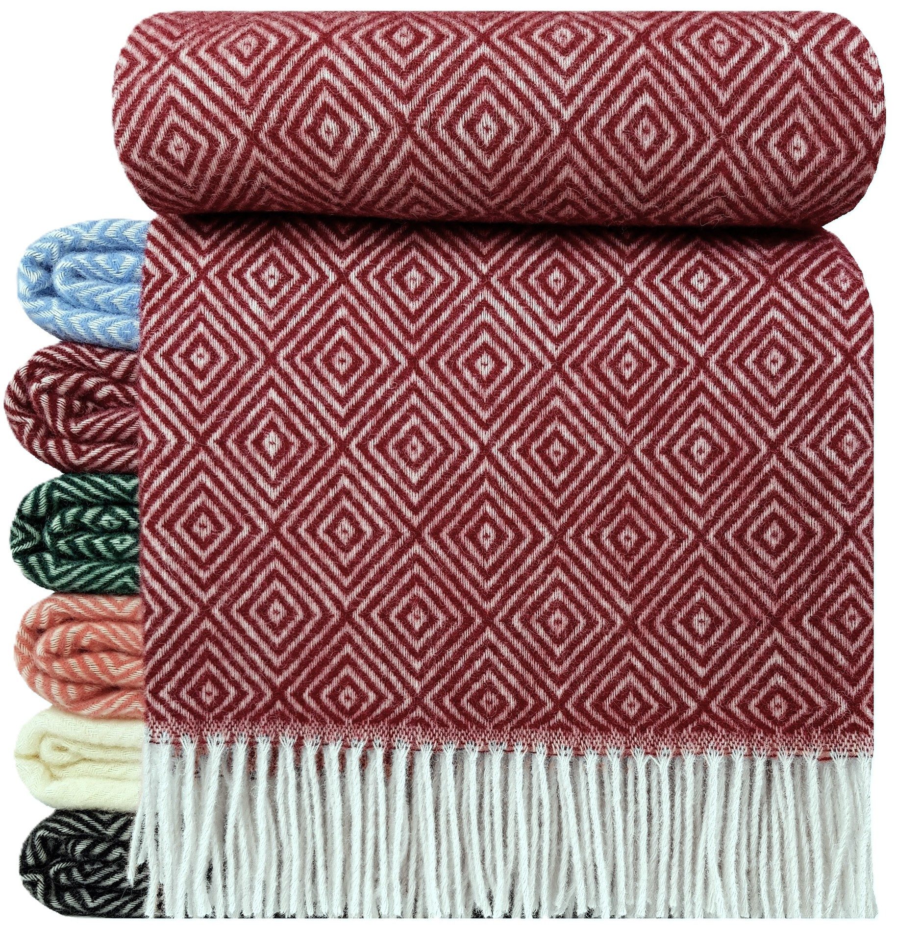 Wolldecke "TIROL V" 100 % Wolle, 140 x 200 cm, in versch. Farben, STTS