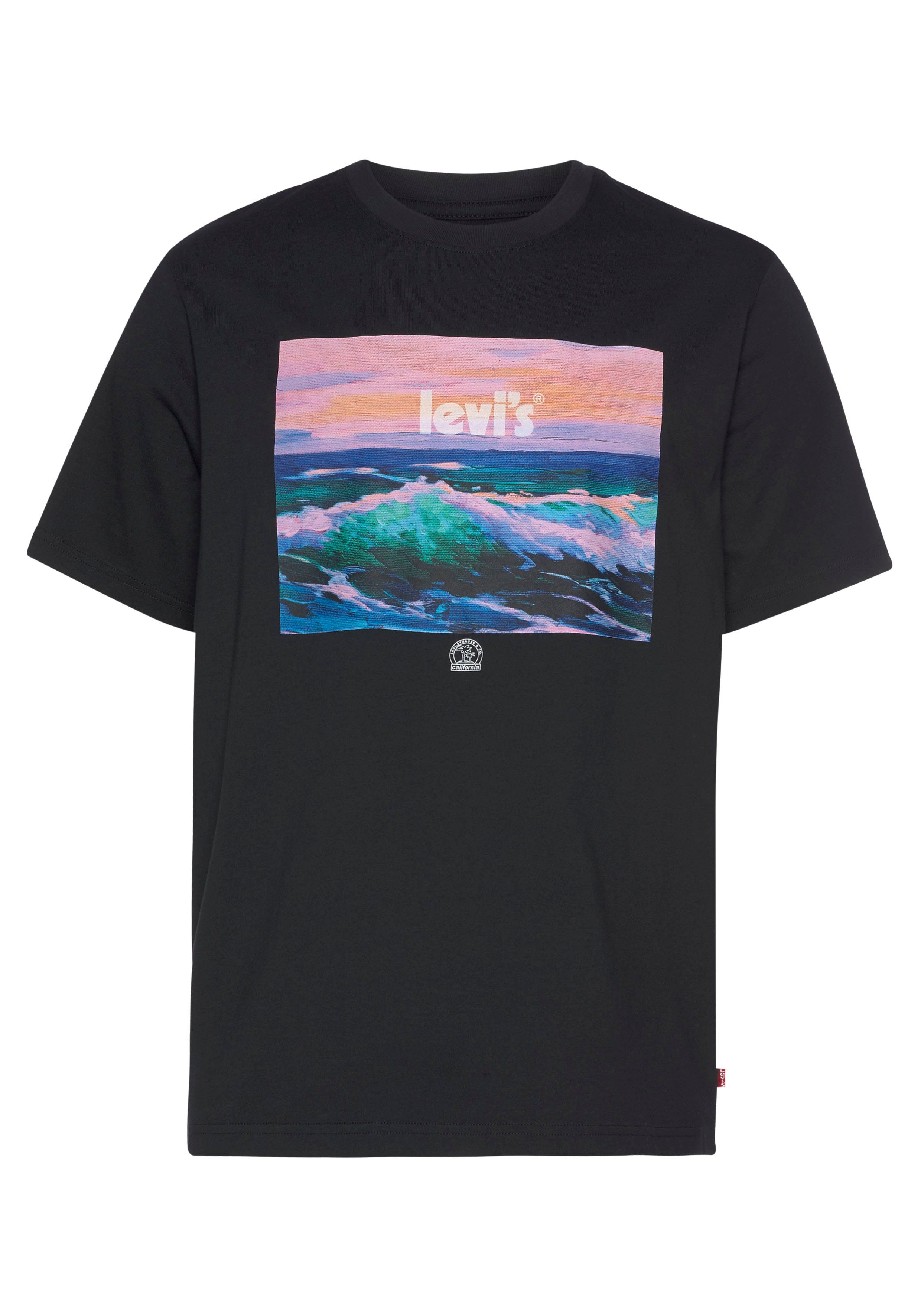 Levi's® T-Shirt SS RELAXED FIT WAVES großem POSTER mit CAVIAR TEE Frontprint