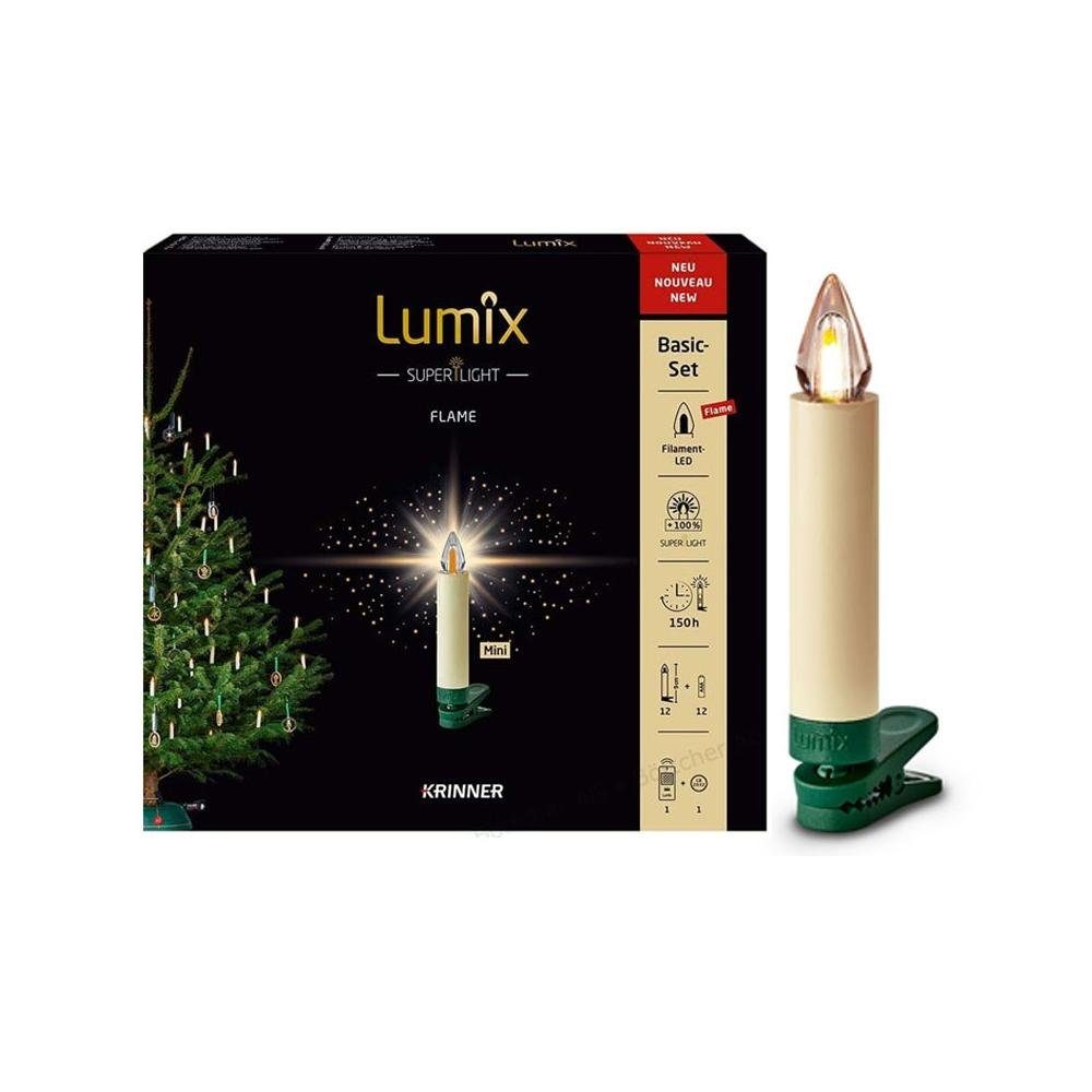 Krinner LEDKerze Lumix SuperLight Flame 12er, SuperLightModus für deutlich helleres Licht