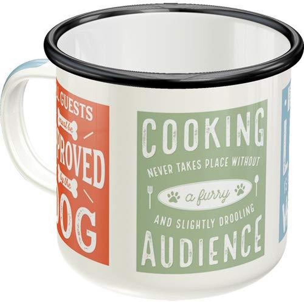 Nostalgic-Art Tasse Emaille-Becher - Pfotenschild - Dog Rules