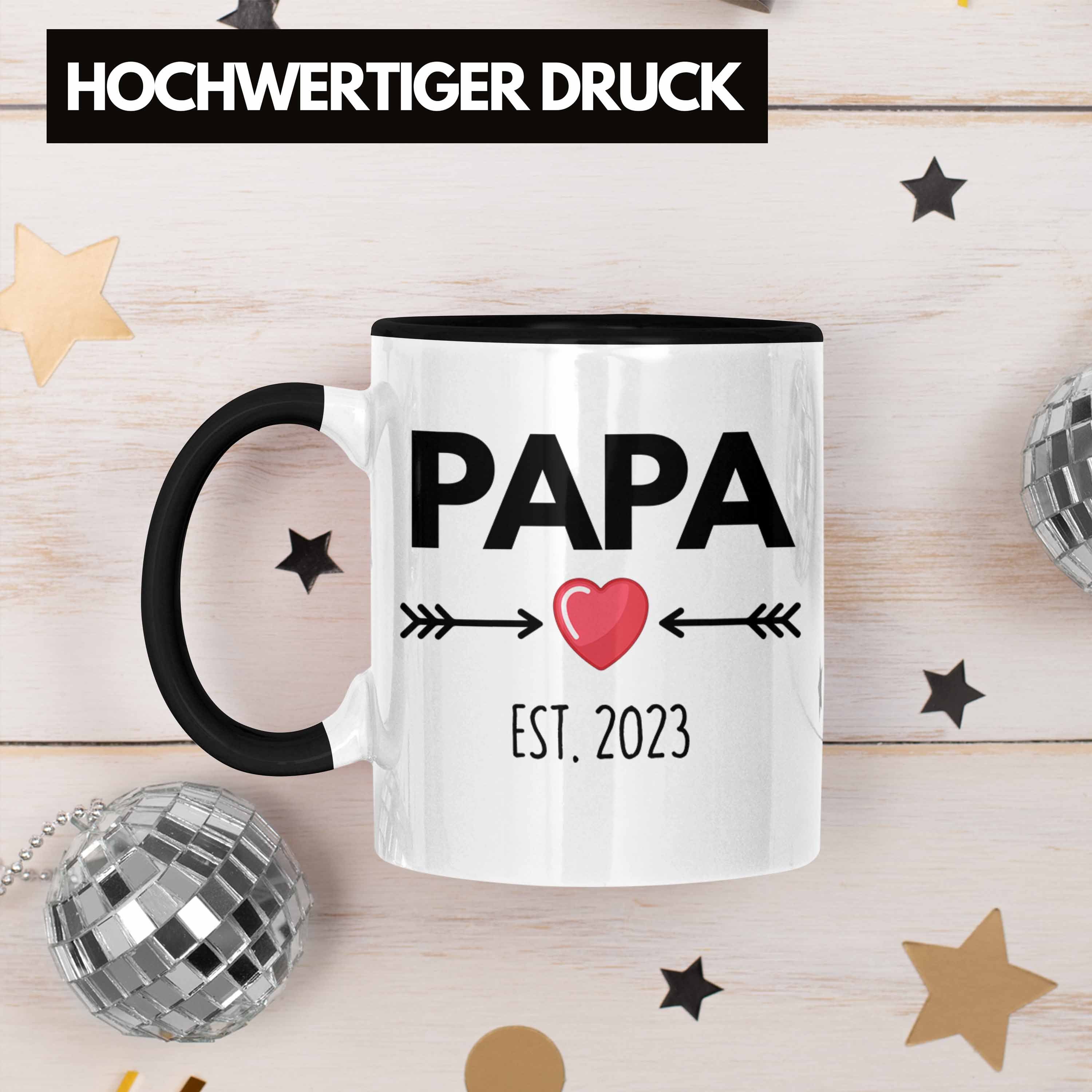 Schwarz Trendation Papa Wirst Schwangerschaft Trendation Du Tasse - Papa Geschenk 2023