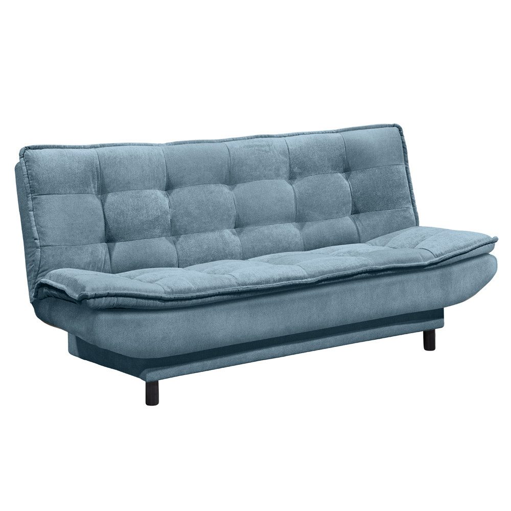 Lomadox Schlafsofa PIRNA-09, Schlafcouch Sofa Couch Jugendzimmer Gästezimmer blau Bettkasten