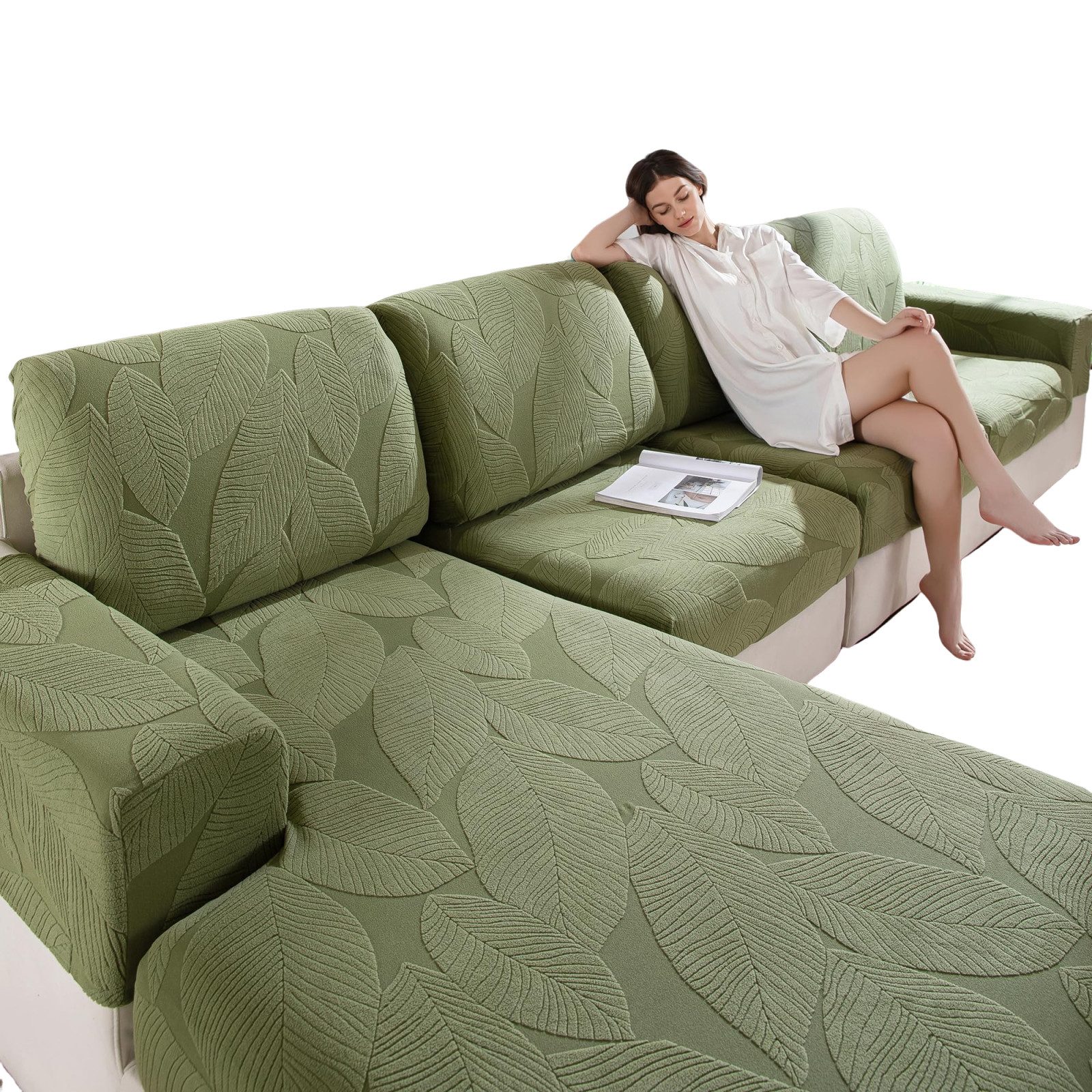 Agger Sofahusse Sofa Überzug, Universeller elastischer Sofabezug für Sitzkissen, rutschfest, waschbar & pflegeleicht, ideal für Sofa-Schutz