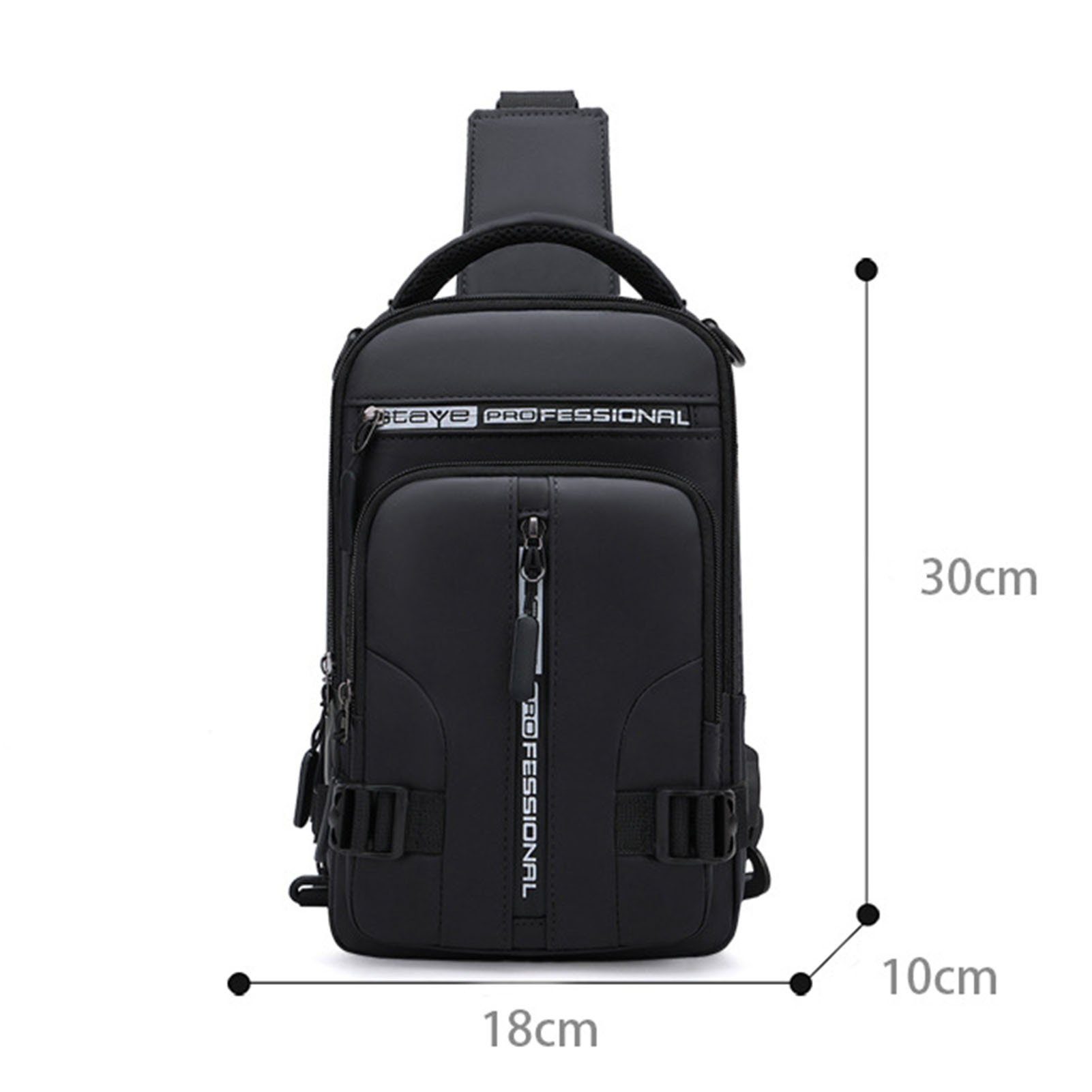 Mit Brusttasche Diebstahlsichere, Blusmart USB-Ladeanschluss Lässige Rucksack black