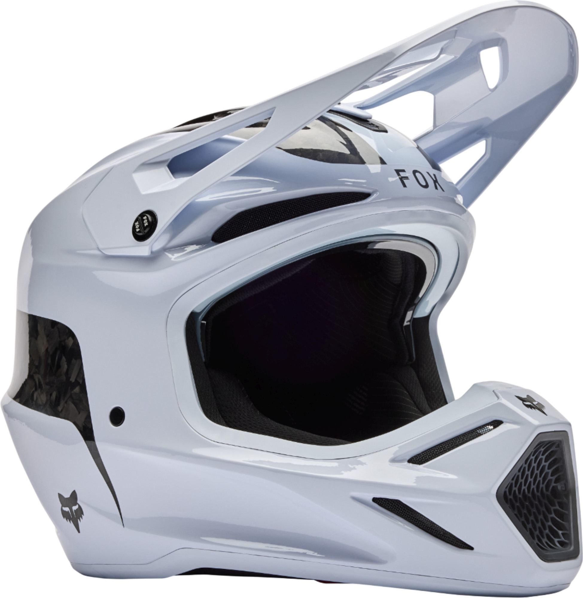 Fox Racing Motocrosshelm V3 RS Fracture Carbon Motocross Helm, Vorbereitet Für Kommunikationssystem