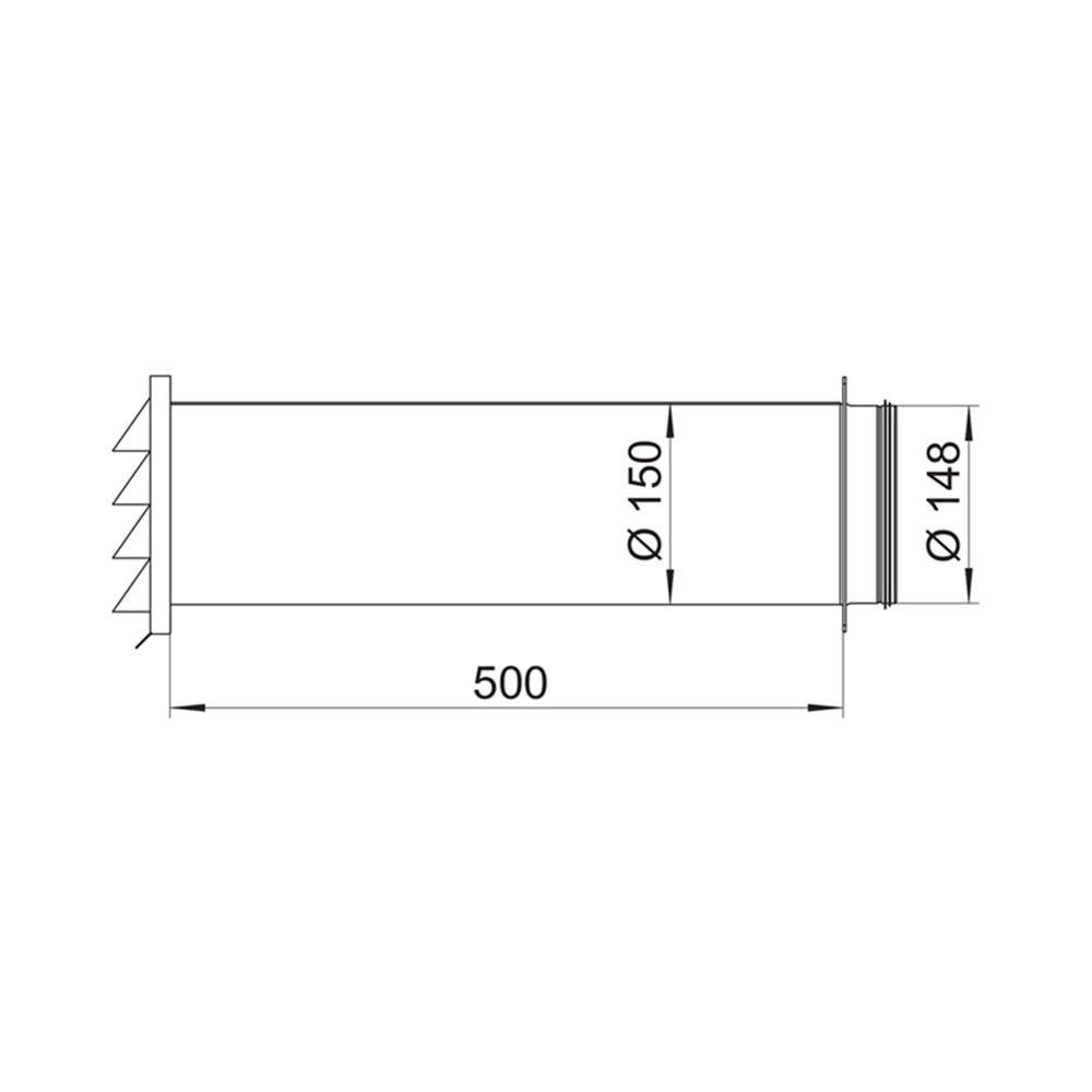 Naber Abluft-Set COMPAIR System Ø 150 Stahl SF-Klima-E 150 Mauerkasten Jalousie Edelsta