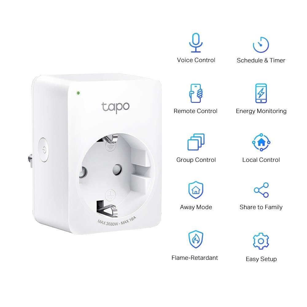 tp-link WLAN-Steckdose Tapo P110, Mini, Smart Home, Energieverbrauchsanzeige