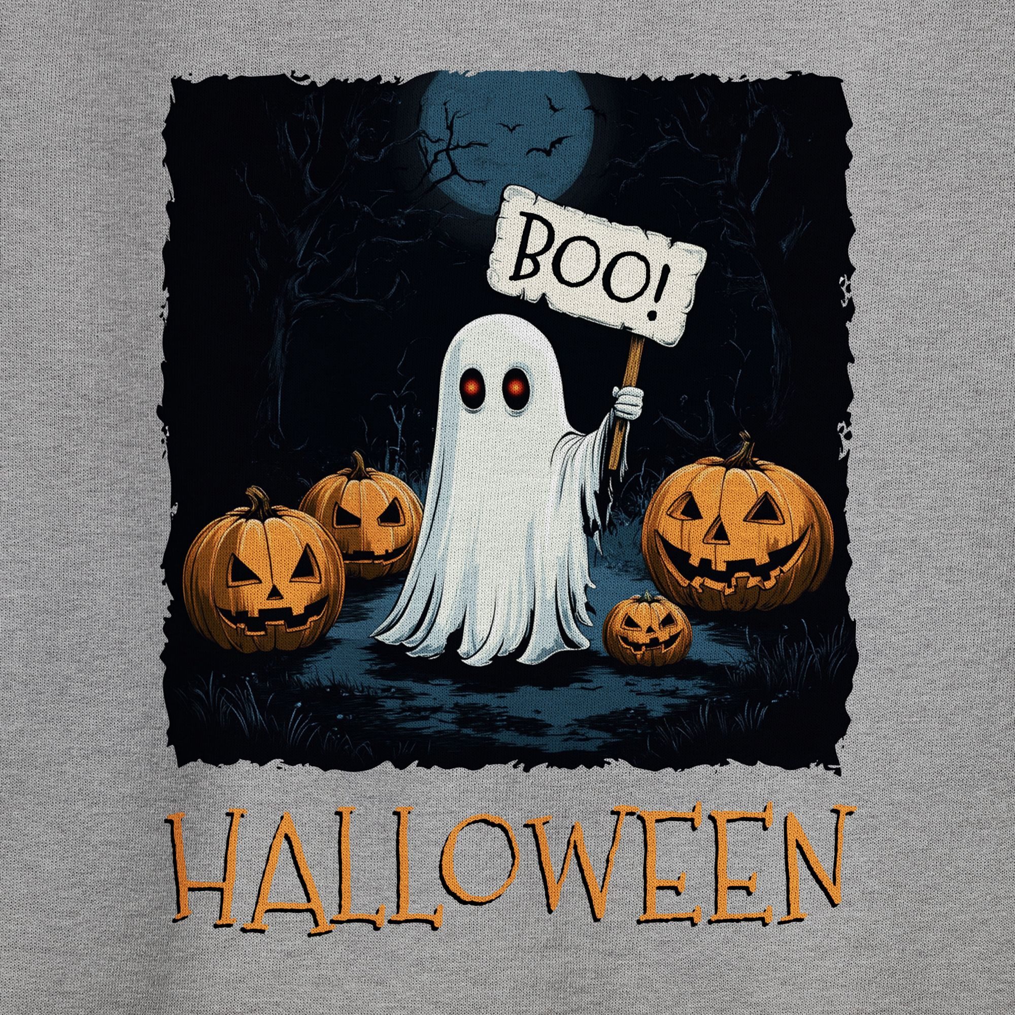 Shirtracer Sweatshirt Boo Geist Halloween I Spukwald im Vollmond I Gruselnacht, Gruslig, S (1-tlg) Halloween Kostüme Damen