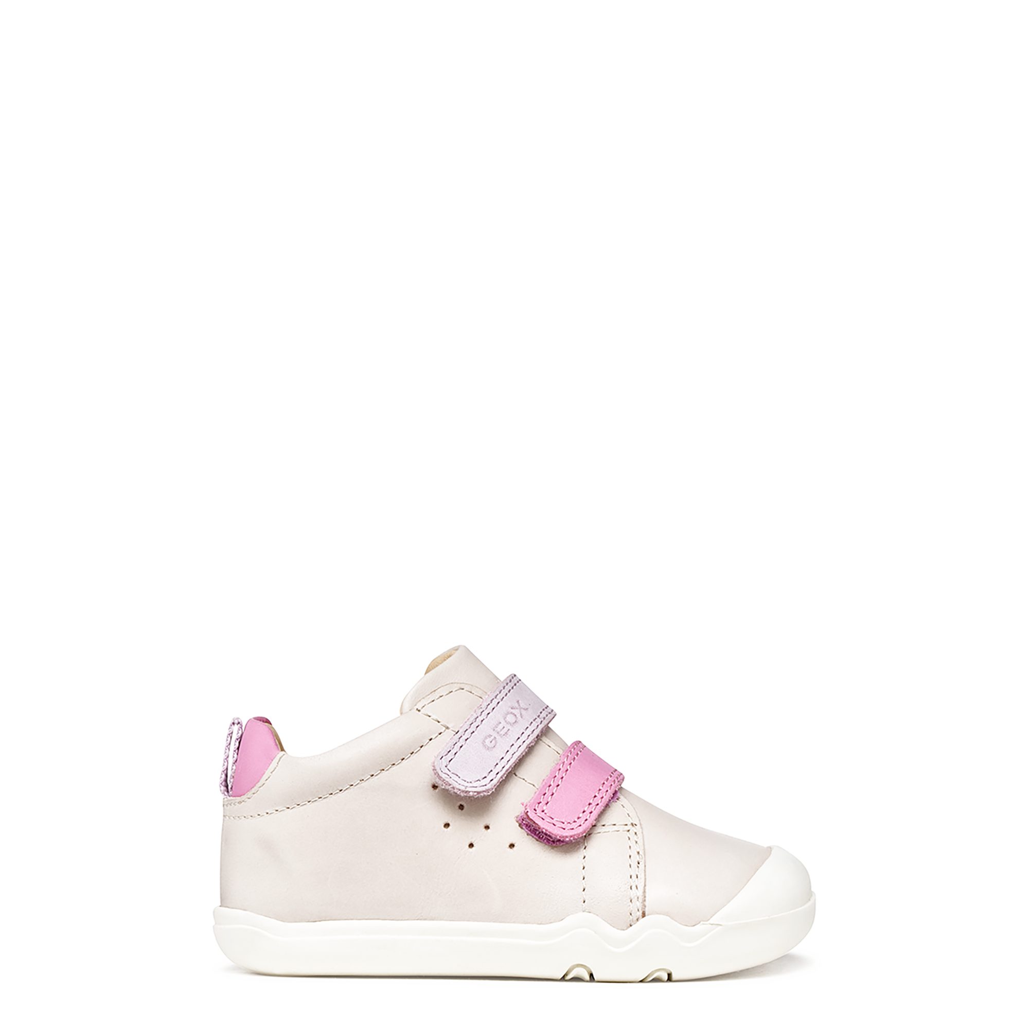 GEOX STEPPIEUP, Klett, Beige kombiniert, Kinder Klettschuh