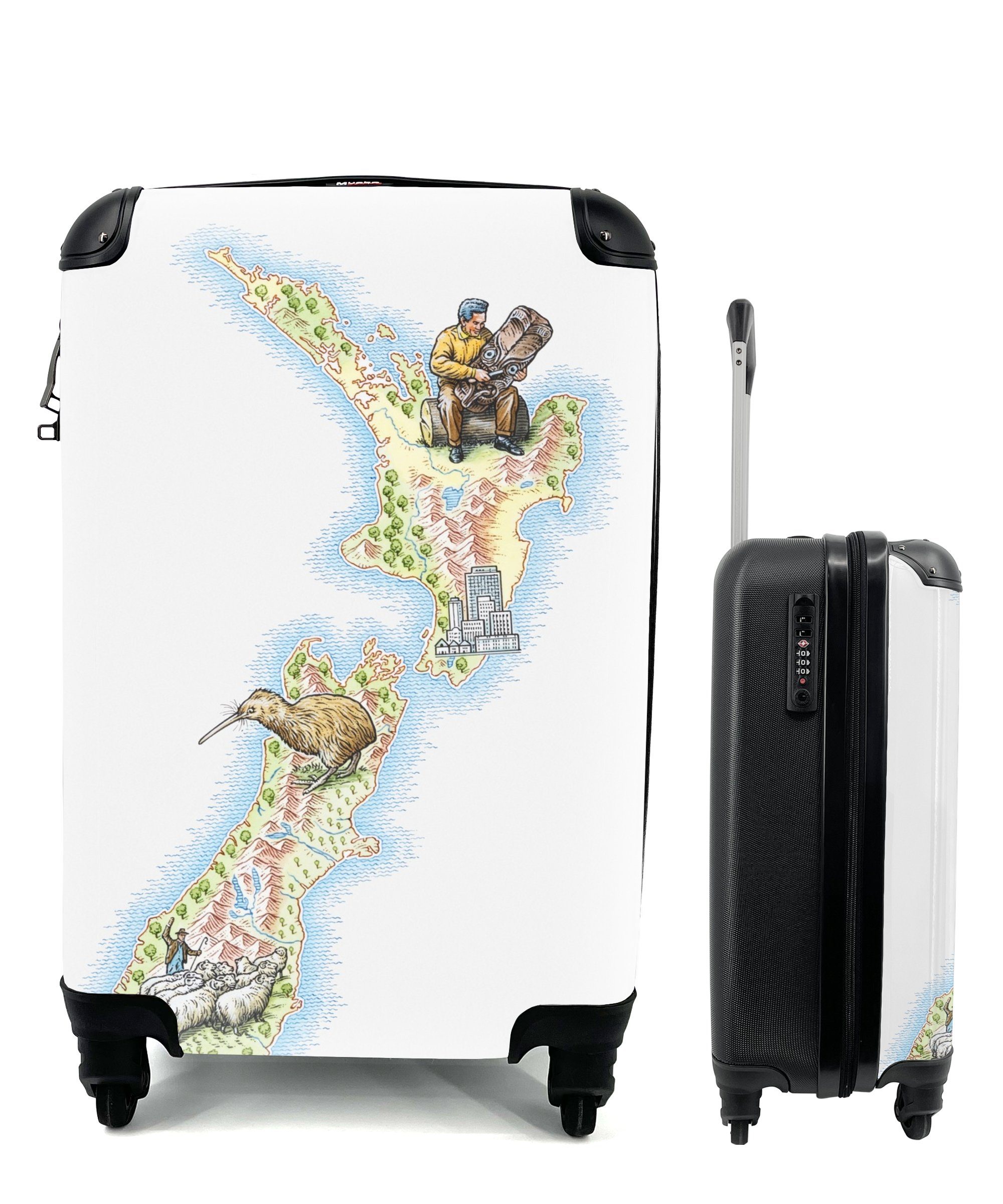 MuchoWow Handgepäckkoffer Koffer Handgepäck Fotokoffer Trolley Kinderkoffer Extra Leicht Eine, 4 Rollen, Trolley Reisekoffer, Passend in 55x40x23 cm und 55x40x20 cm, Koffer Hartschalenkoffer