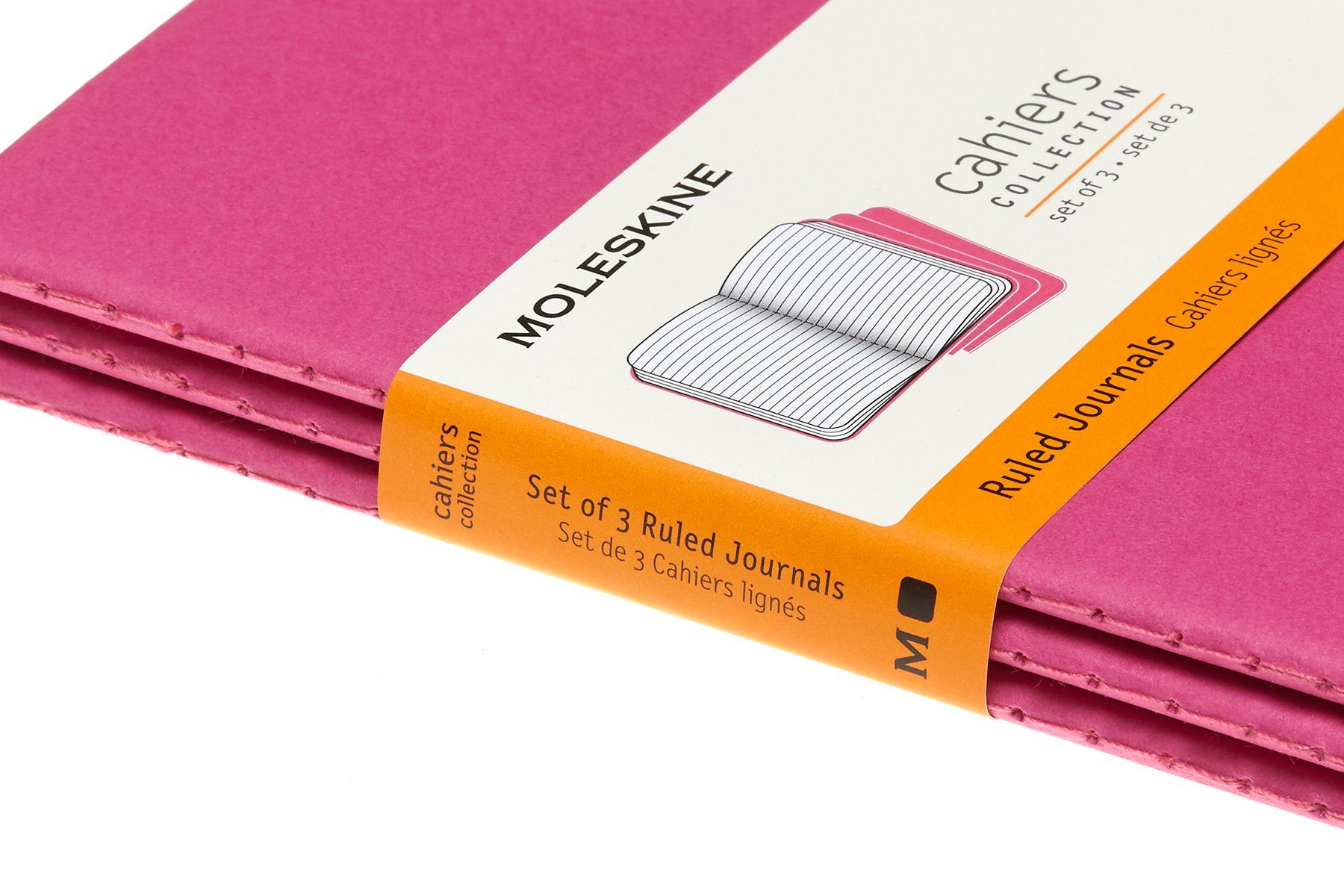 Kartoneinband 3er - Set Notizheft, mit - 70g-Papier Pink Kinetisches MOLESKINE Cahier