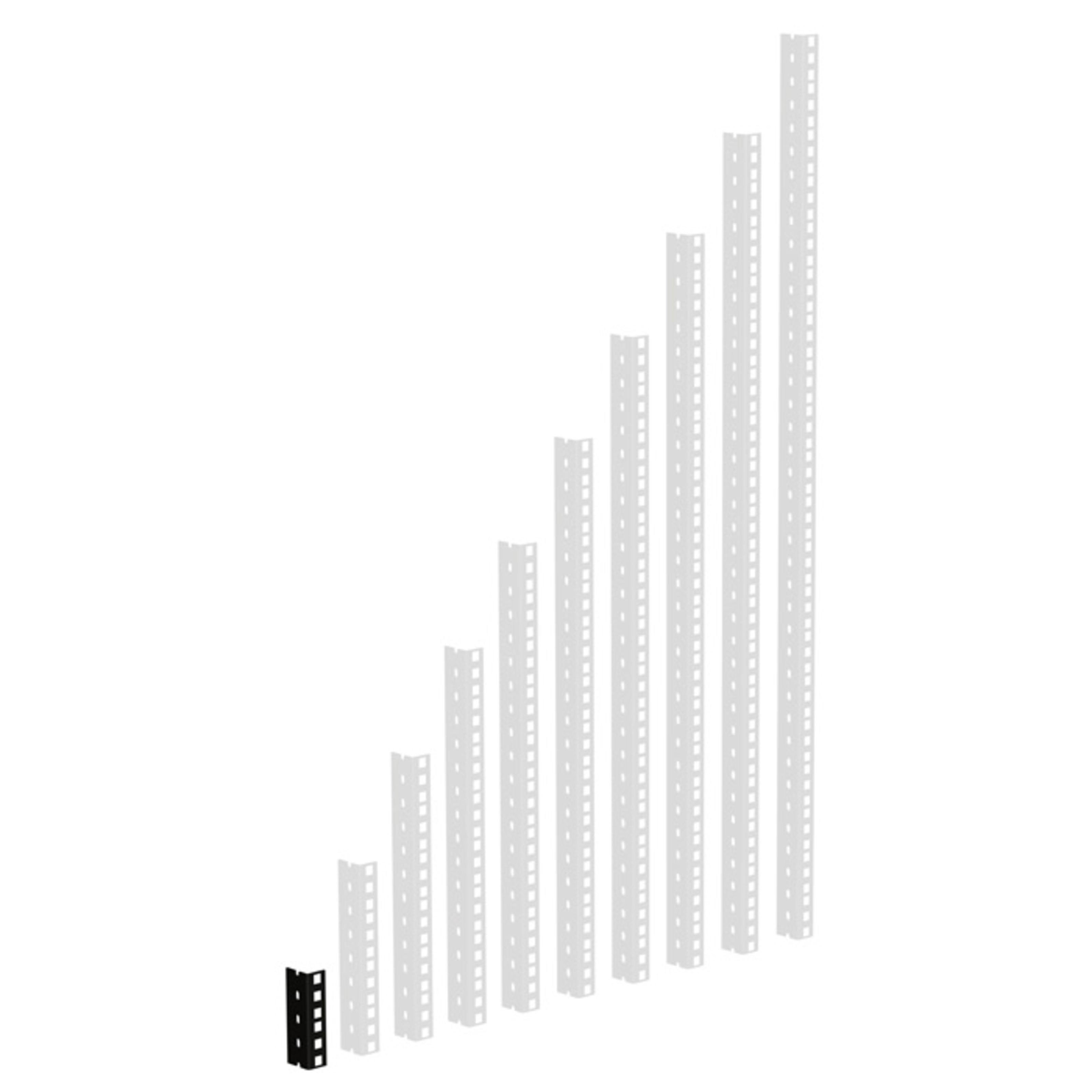 Adam Hall Laufschienenprofil (Fittings, Профили), 61535B2 Rackschiene, schwarz gestanzte Löcher, 2 HE - Profil