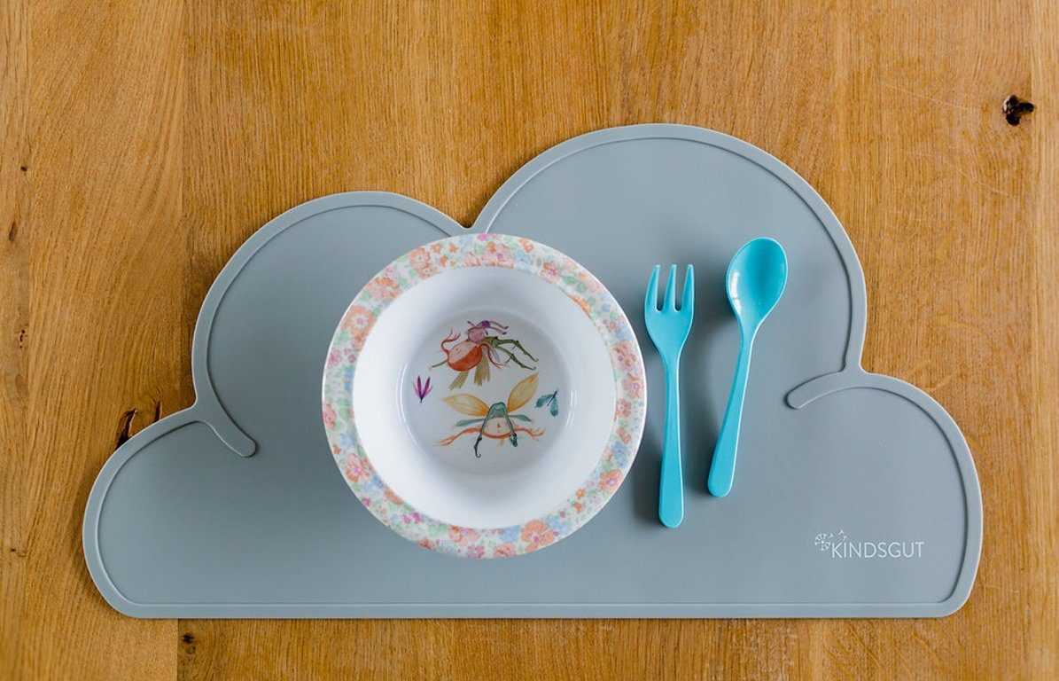 KINDSGUT Platzset Platzdeckchen Wolke, umweltfreundlich, Dunkelgrau günstig online kaufen