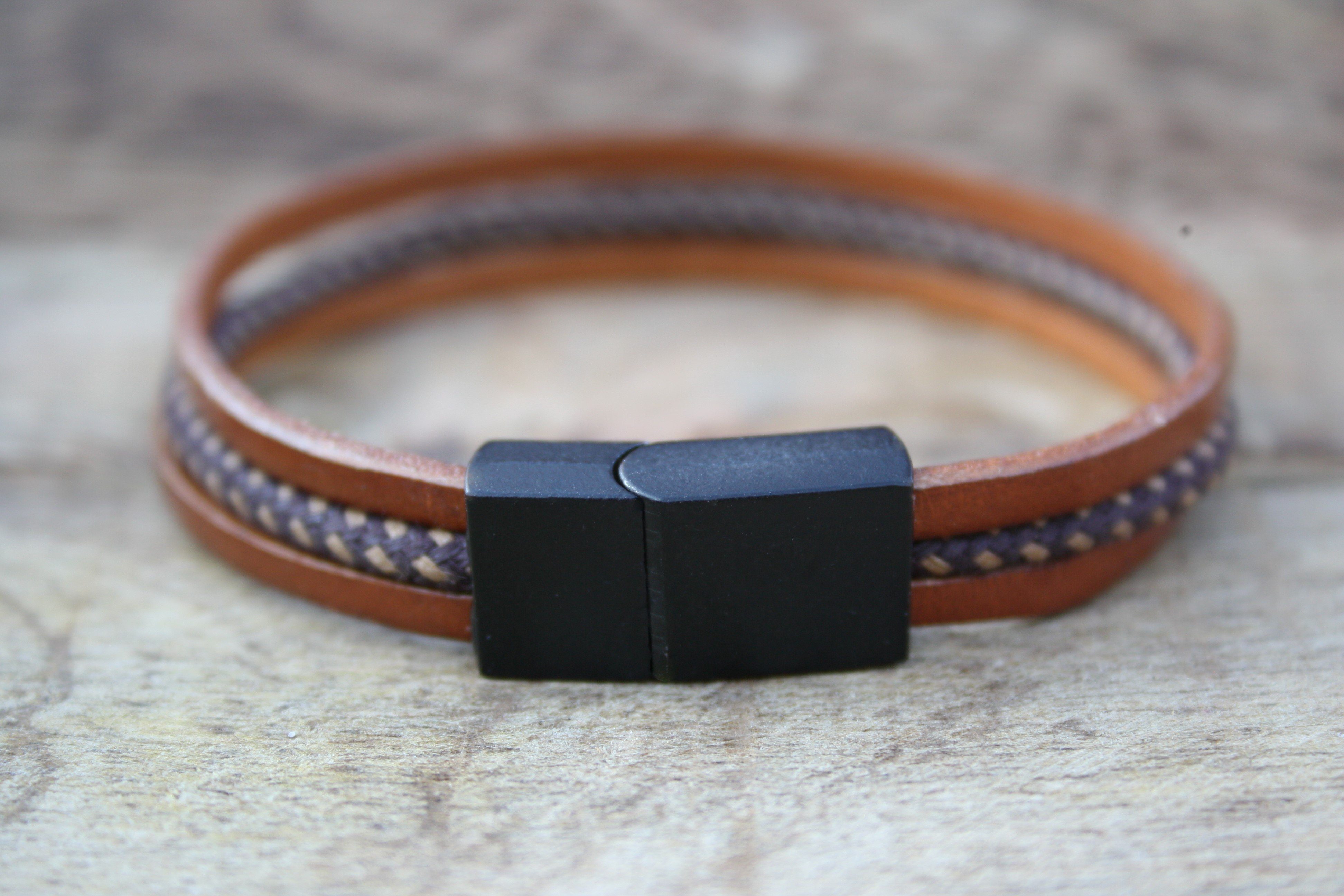 mit sicheres Lederarmband Magnetverschluss Leder verschließen Schmuckbox), aus für Armband (inkl. NAHLE Echtleder - ein
