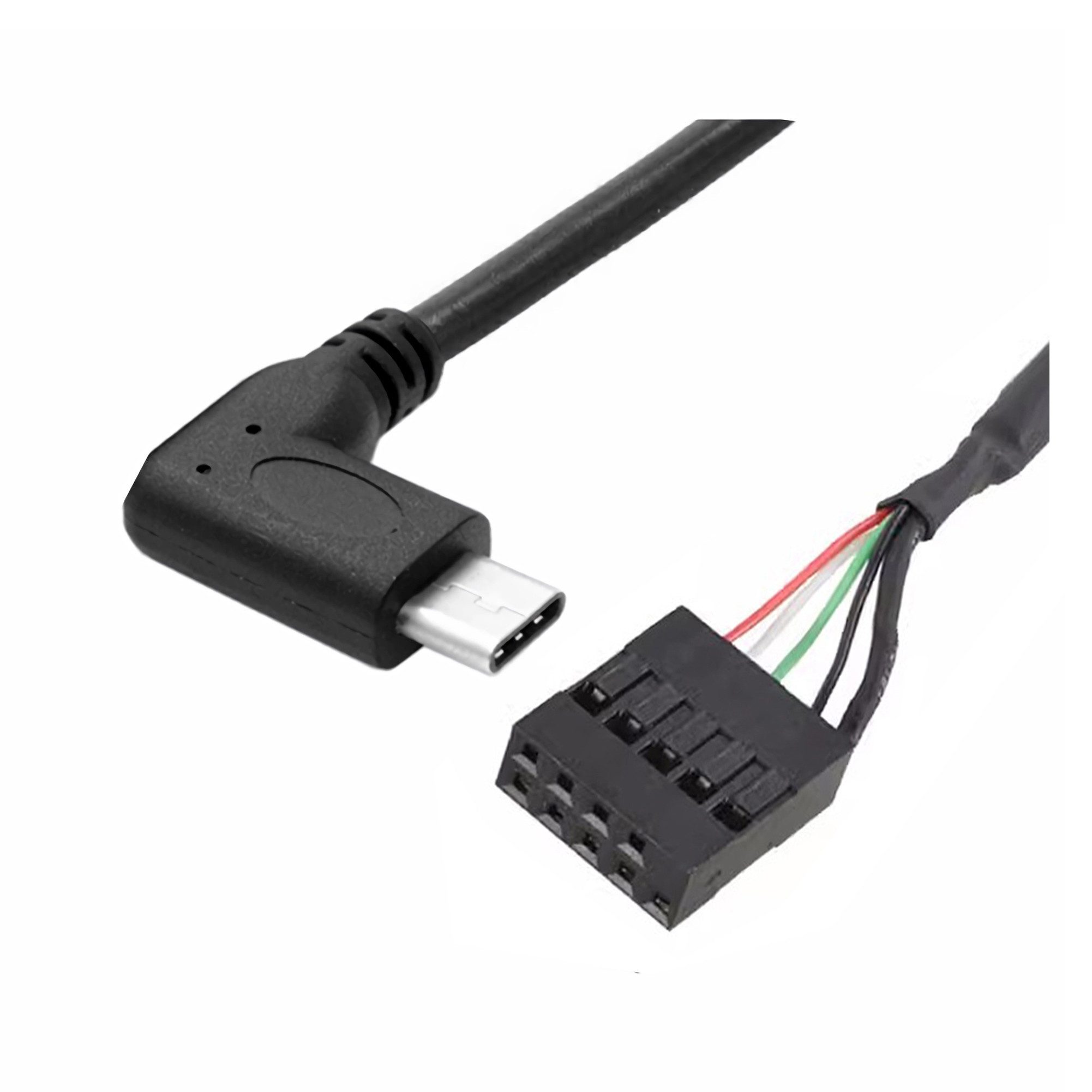 Bolwins C69 USB Kabel Typ-C Stecker auf 5pin 9pin USB PC Mainboard Header 50cm USB-Kabel, USB Typ-C Stecker (abgewinkelt), 9-Pin Header Buchse (50 cm), Plug & Play, für Mainboards & USB-C Geräte