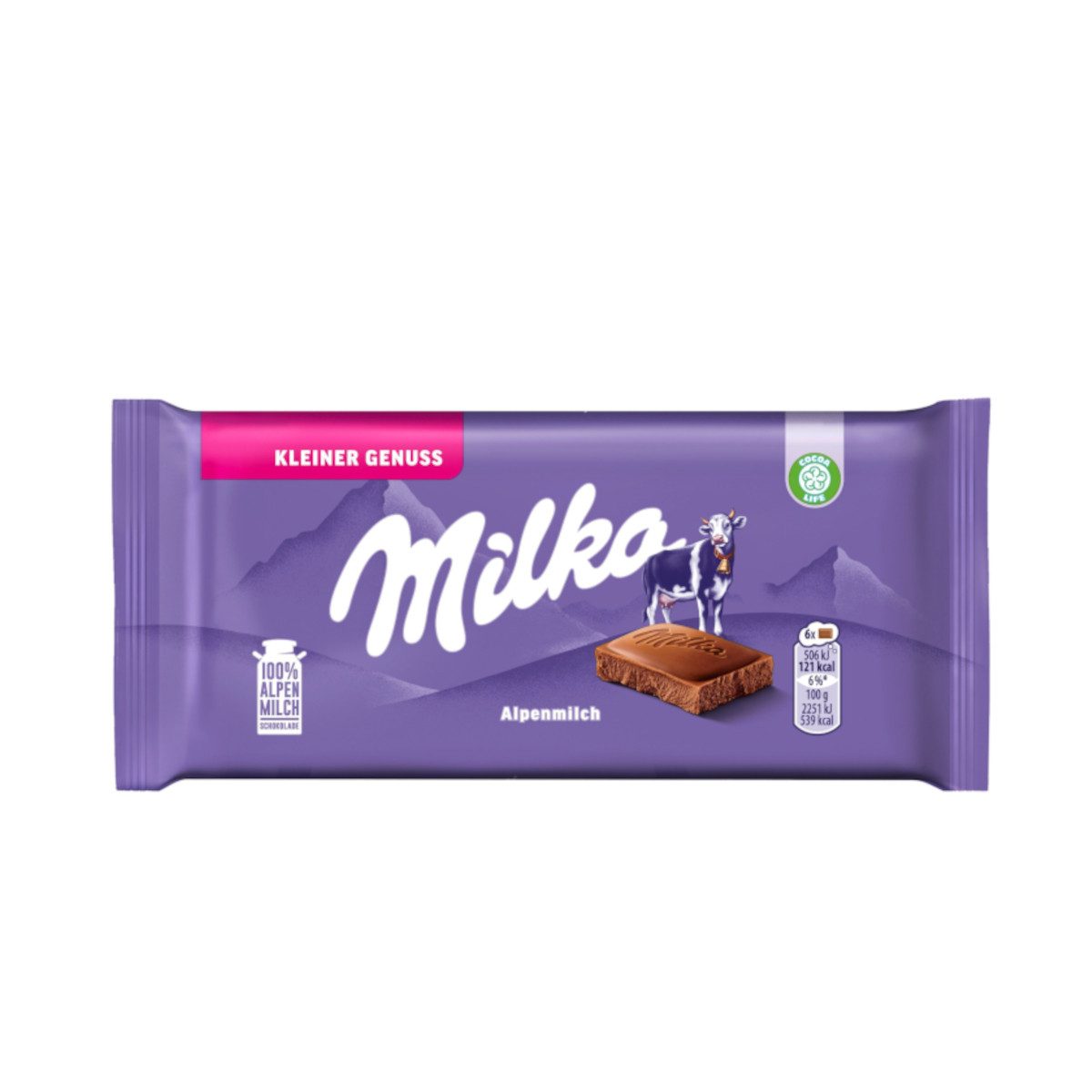 MILKA Schokolade, Milka die kleine Alpenmilch Schokoladentafel Packung 45g