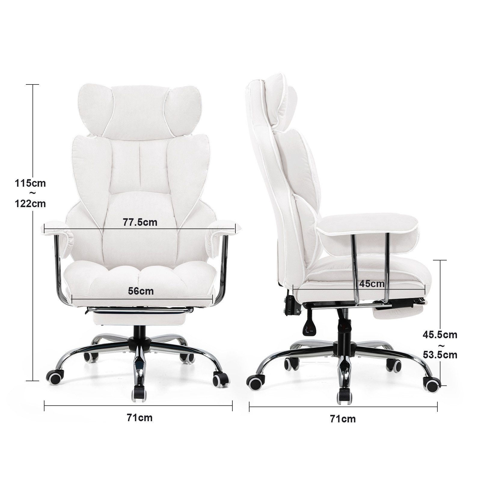 GTPLAYER Gaming-Stuhl Gamer Stuhl, Ergonomischer Bürostuhl mit Fußstütze, Gaming Chair mit Federsitzkissen, Gaming Sessel 180kg – Bild 5 von 5