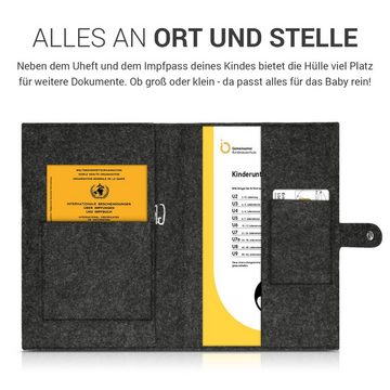 kwmobile Sleeve Hülle für das deutsche Untersuchungsheft aus Filz, U-Heft Hülle und Impfpass Hülle mit extra Fächern - Cover in