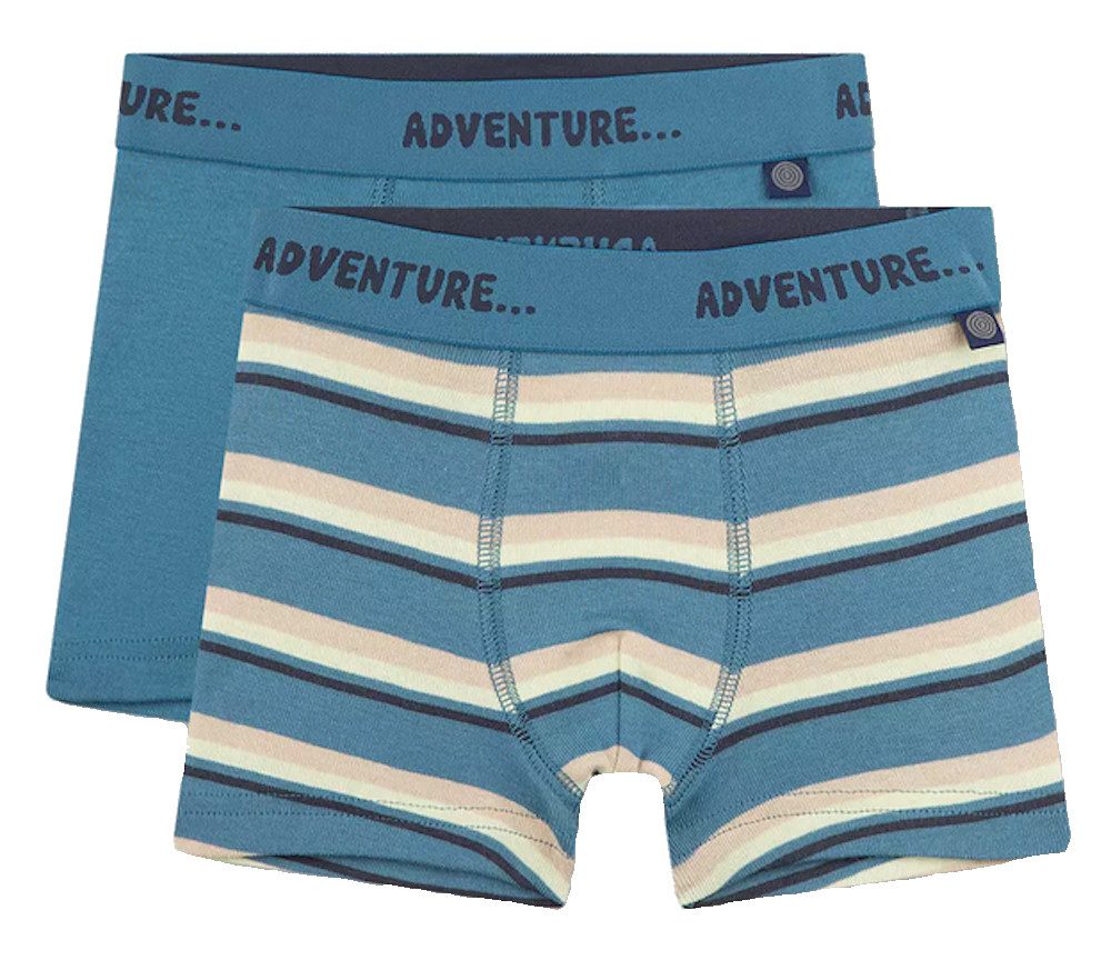 Slip Sanetta Jungen 2er Pack Unterhosen Boxershorts Adventure blau gestreif