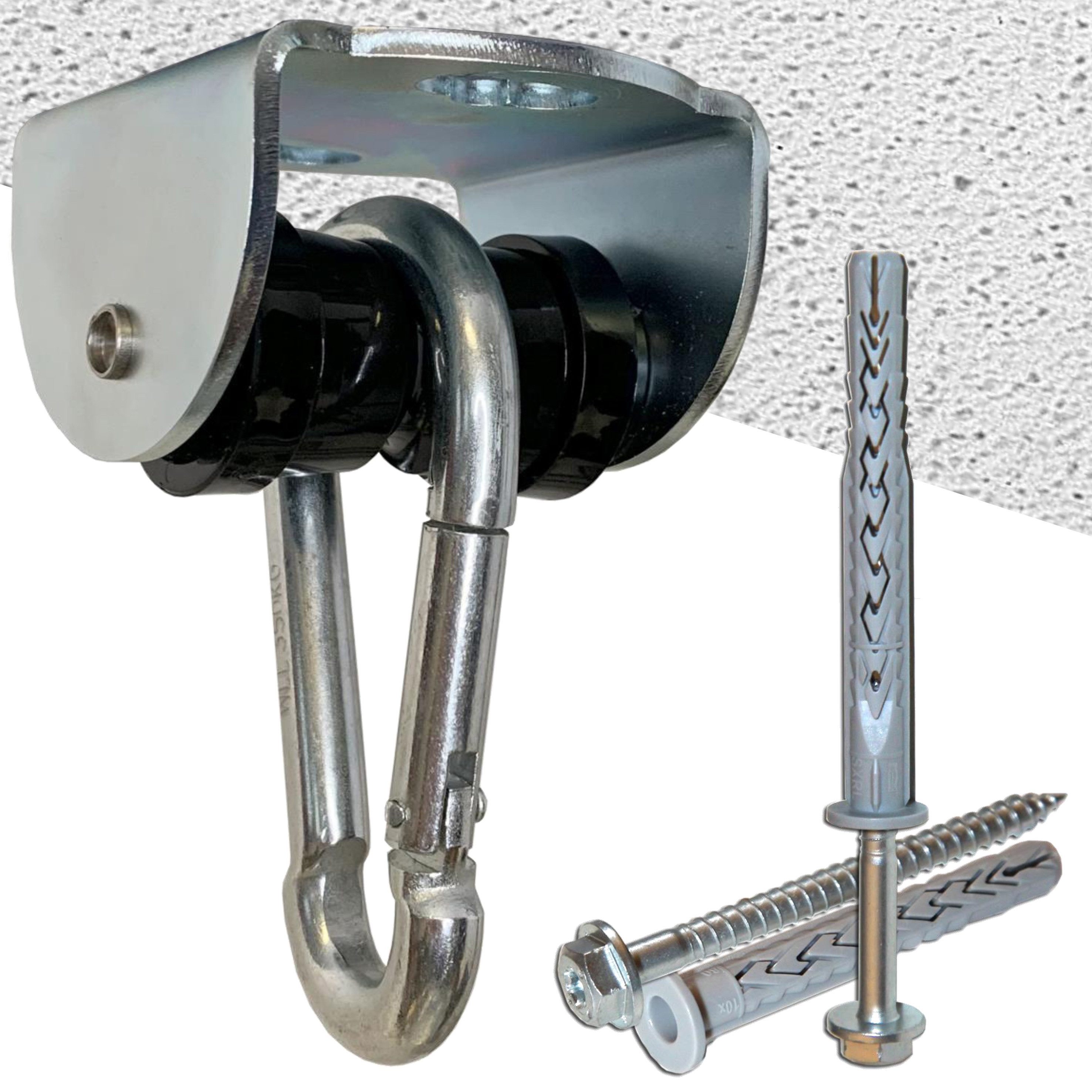 Marathon Schaukelhaken Rollengelenk - Schaukelhaken mit Karabiner (alle Betonarten)