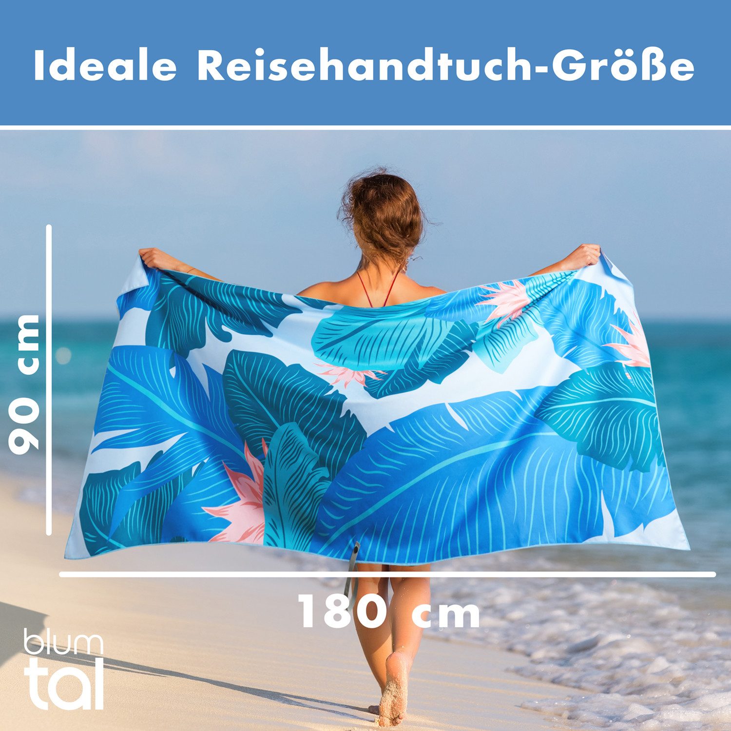Blumtal Reisehandtuch Strandhandtuch 90x180 cm aus günstig online kaufen