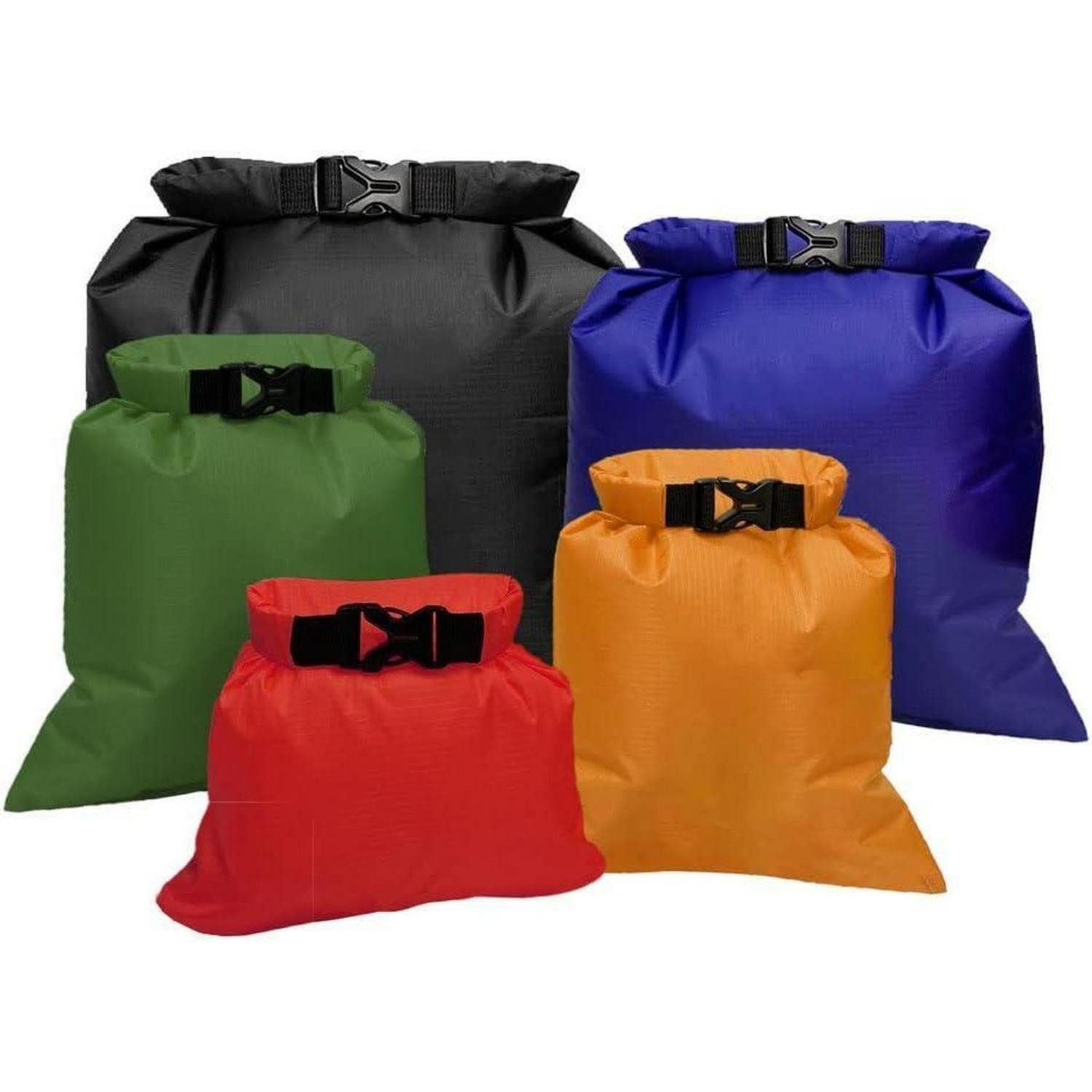 LuxusKollektion Drybag 5er Set wasserdichte Aufbewahrungsbeutel 1,5/2,5/3,5/4,5/6L Outdoor