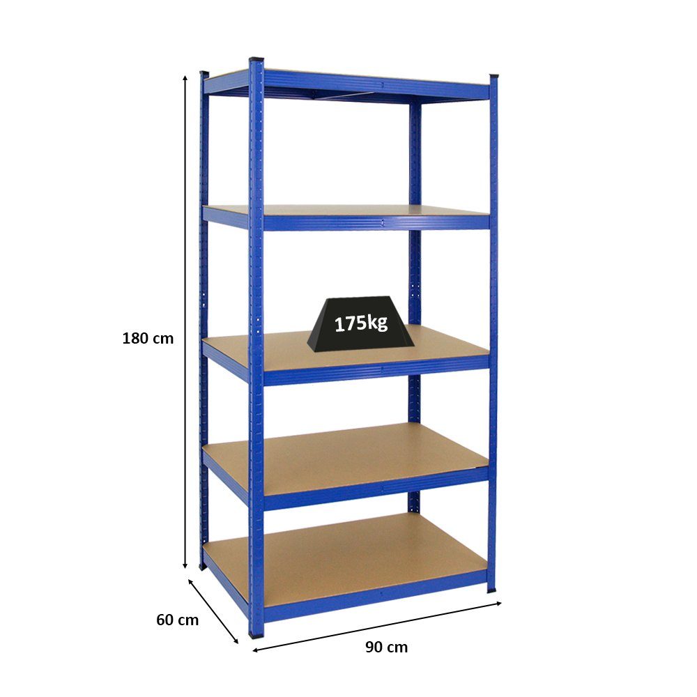 Schwerlastregal Odin, Schwerlastregal Verschieden 180x90-120x60cm, HxBxT Farben Blau PROREGAL®