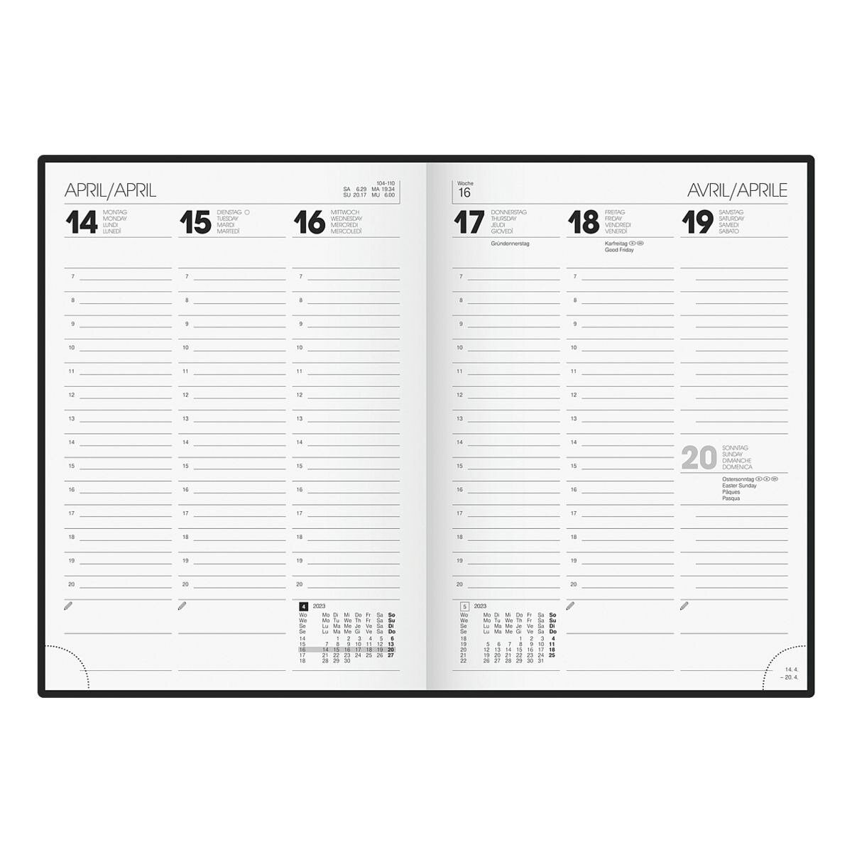 BRUNNEN Buchkalender »Modell 796«, für 2023, 2 Seiten = 1 Woche